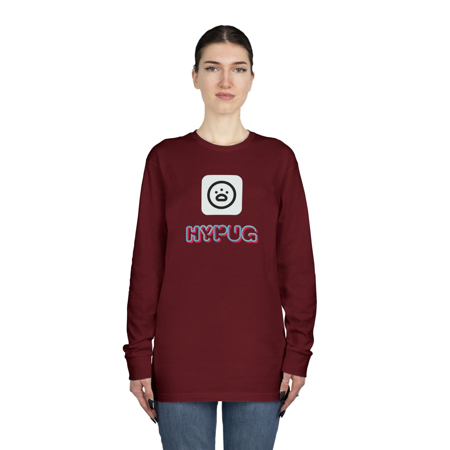 Big Dog Boxer Long Sleeve Tee — 'HYPUG BIG DOG' Graphic Crewneck