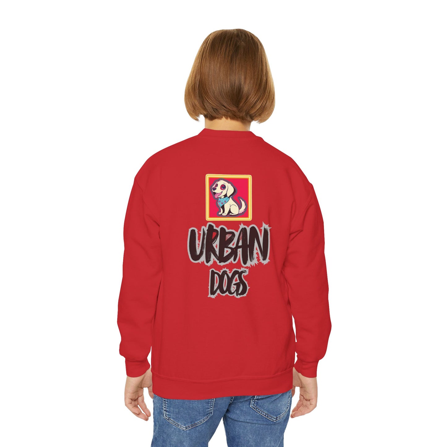 Hypug Youth Crewneck Sweatshirt — Urban Dogs "Hipus" Graphic Pullover