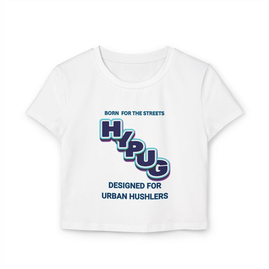 Urban Dogs Graphic Baby Tee — "Hypug" Streetwear Crop Top for Urban Hustlers