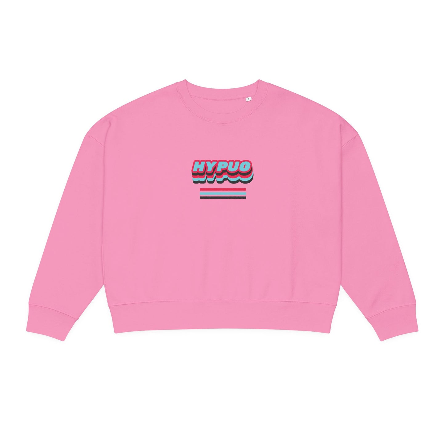 Women's Alma Crewneck Sweatshirt — Retro 'HYPUG' Graphic & Floral Paw Print Design