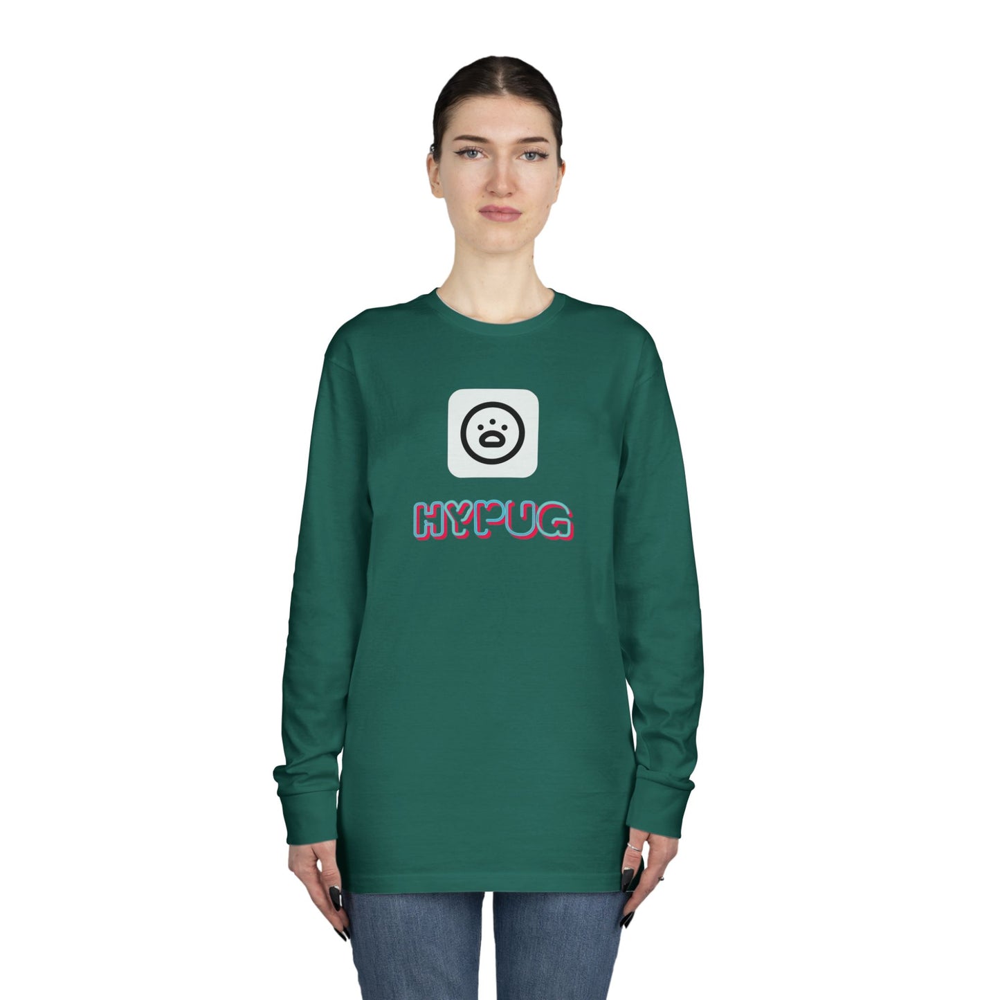 Big Dog Boxer Long Sleeve Tee — 'HYPUG BIG DOG' Graphic Crewneck