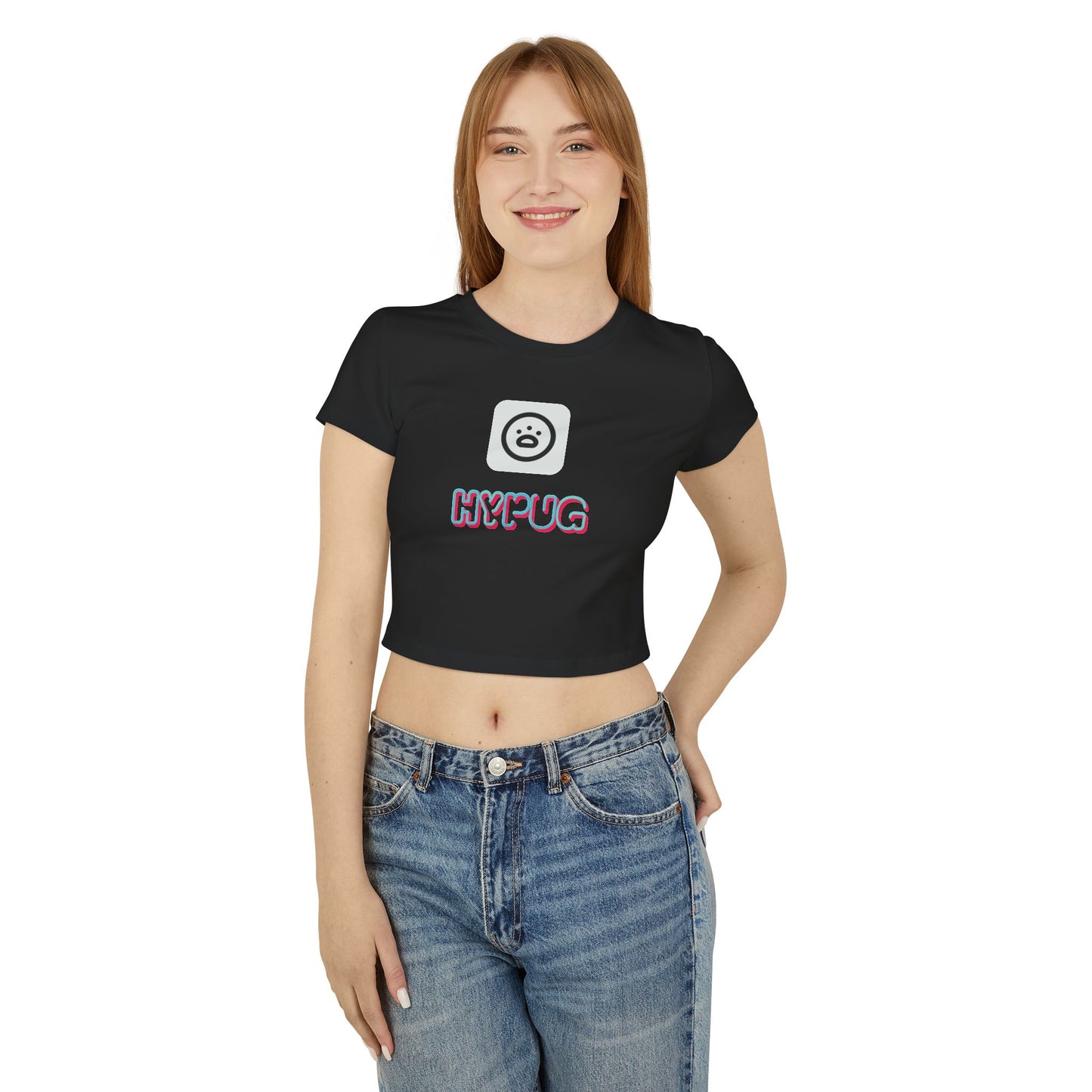 Big Dog Boxer Tee — Women's Cropped Baby Tee with Boxer Face & 'Big Dog' Retro Print