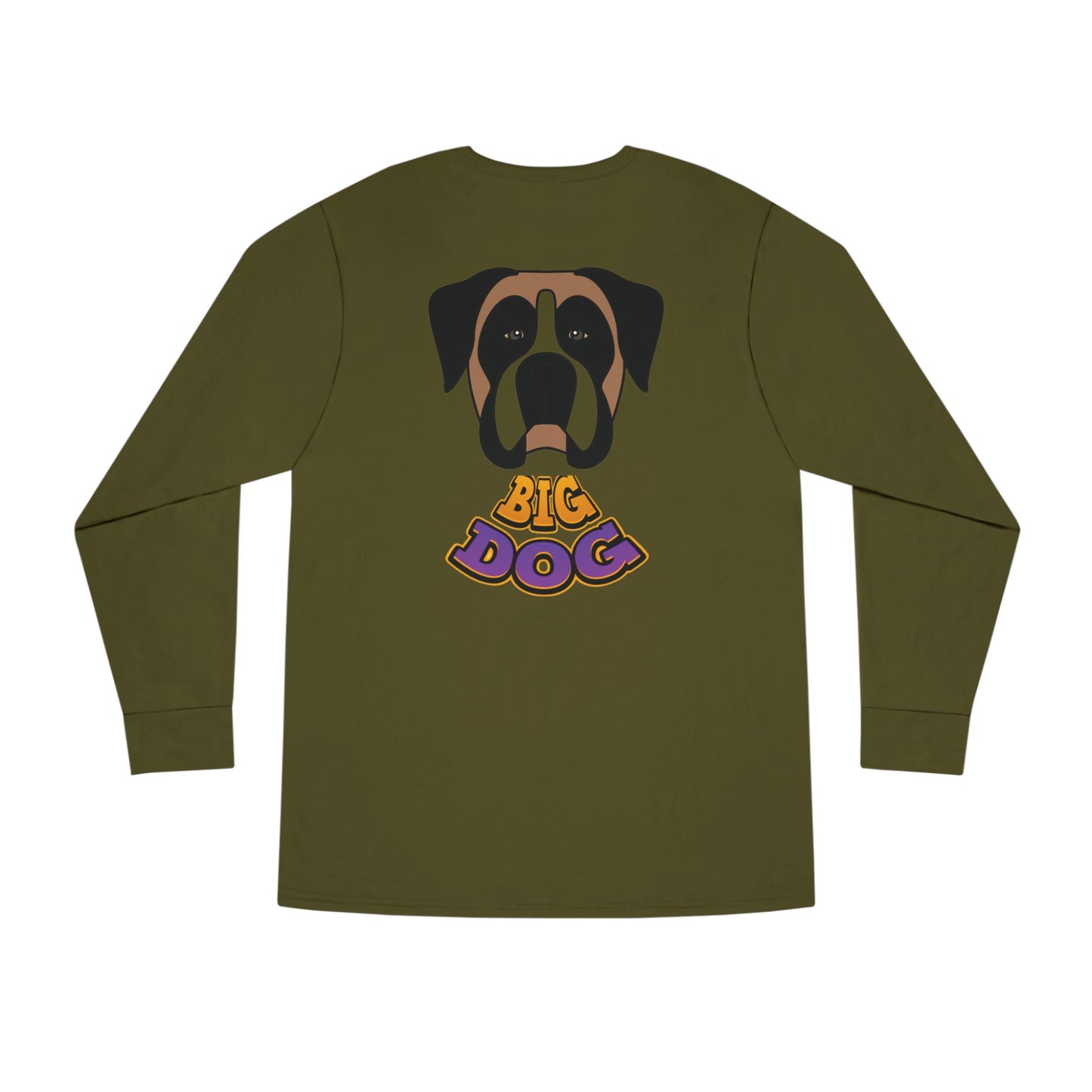 Big Dog Boxer Long Sleeve Tee — 'HYPUG BIG DOG' Graphic Crewneck
