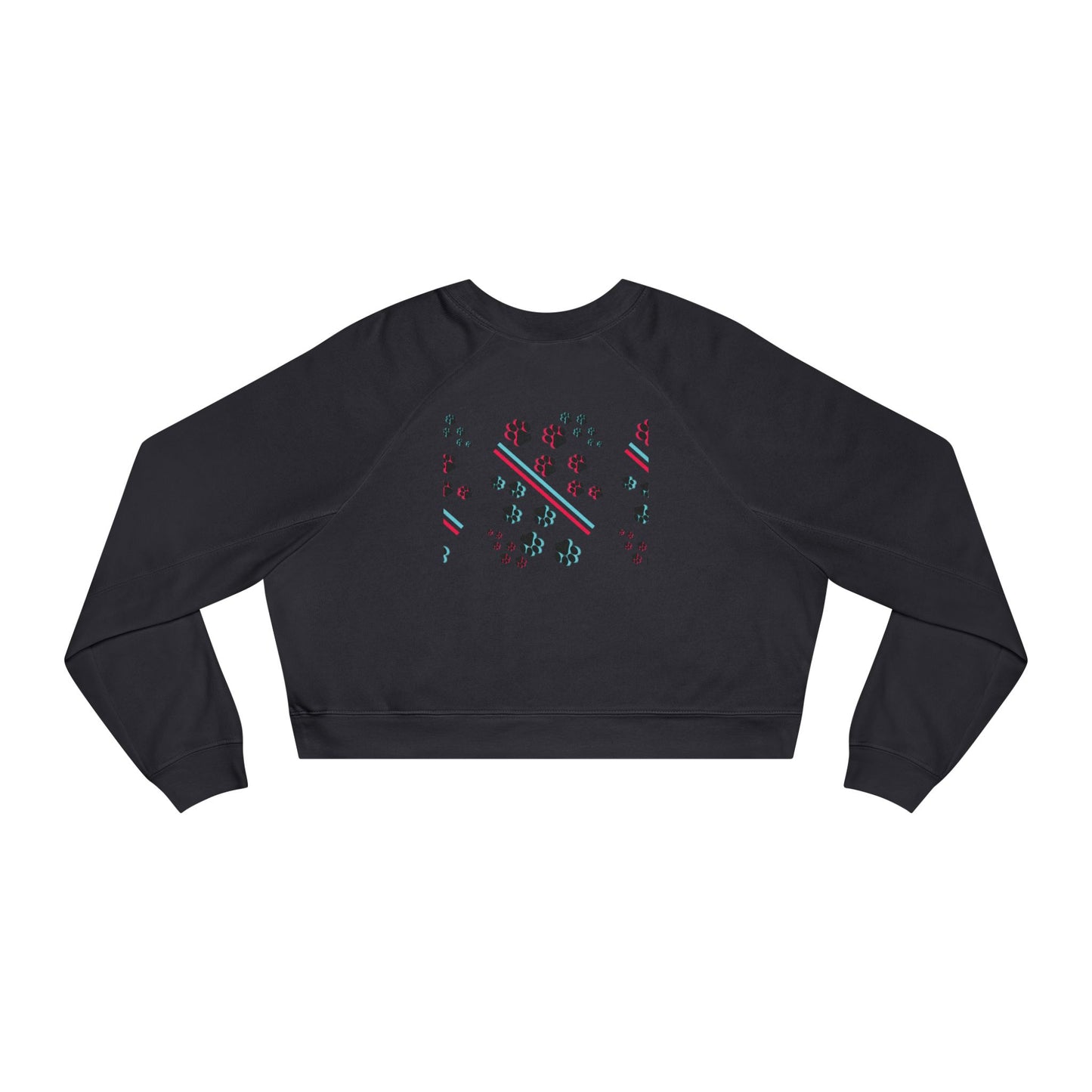 Cropped Pullover - Retro Neon 'HYPUG' Graphic Fleece