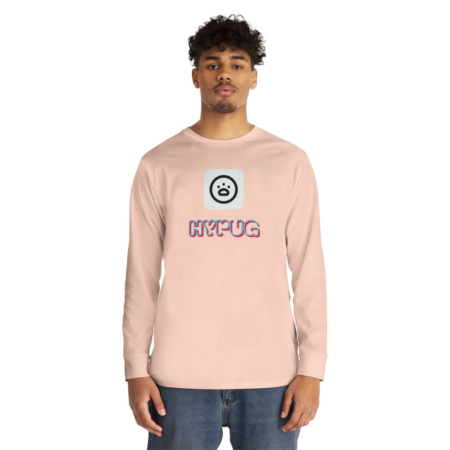 Big Dog Boxer Long Sleeve Tee — 'HYPUG BIG DOG' Graphic Crewneck