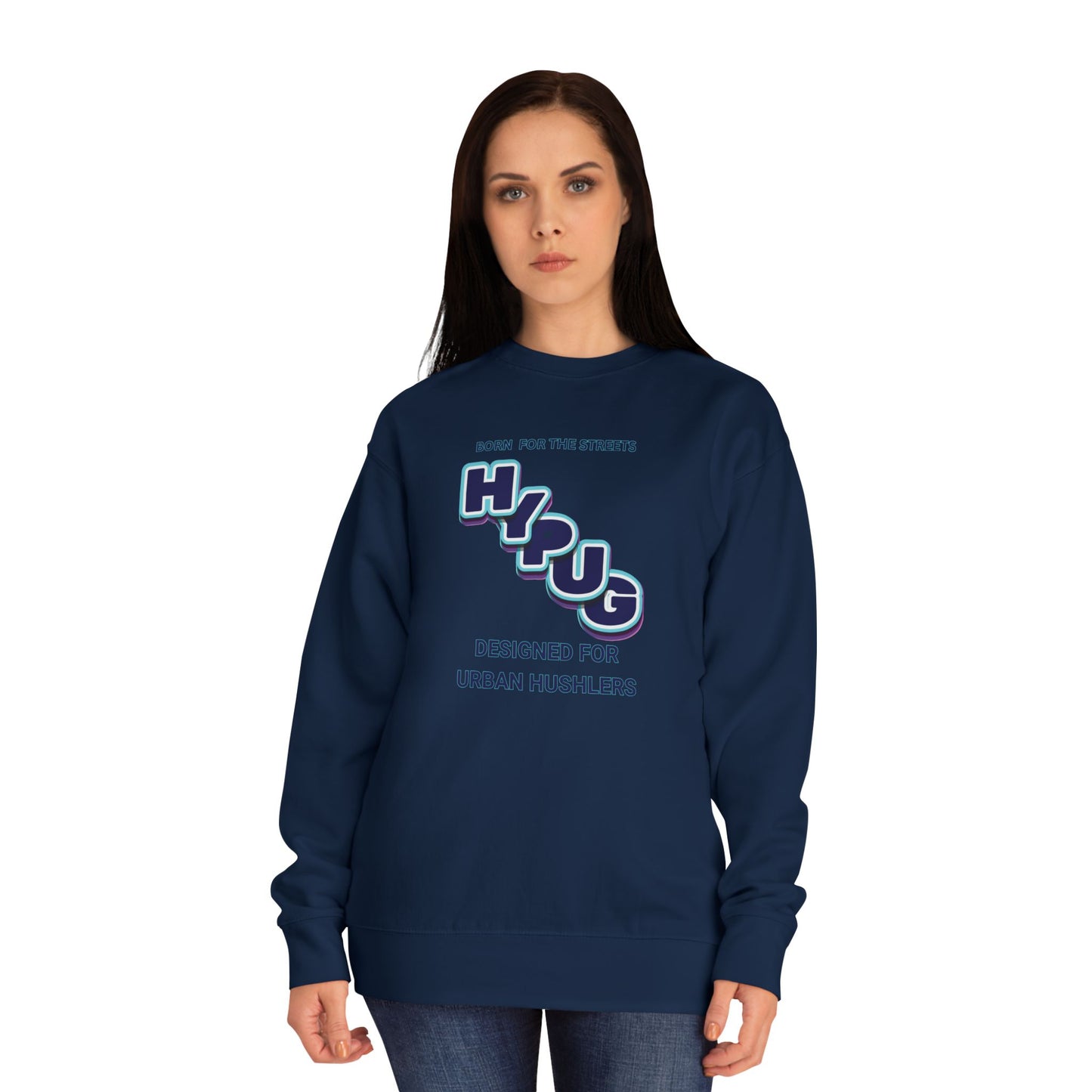 Urban Dogs Crewneck Sweatshirt — "HYPUG" Graphic Pullover for City Dog Lovers