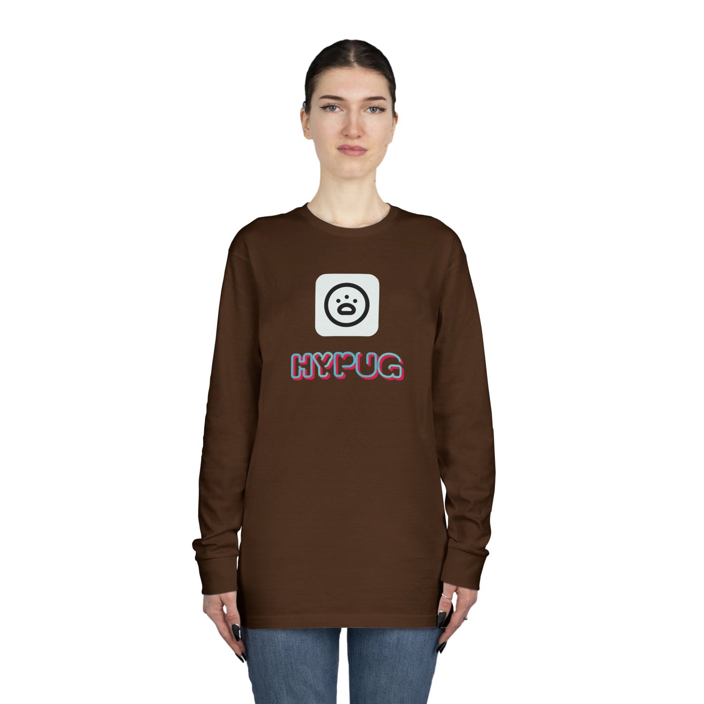 Big Dog Boxer Long Sleeve Tee — 'HYPUG BIG DOG' Graphic Crewneck