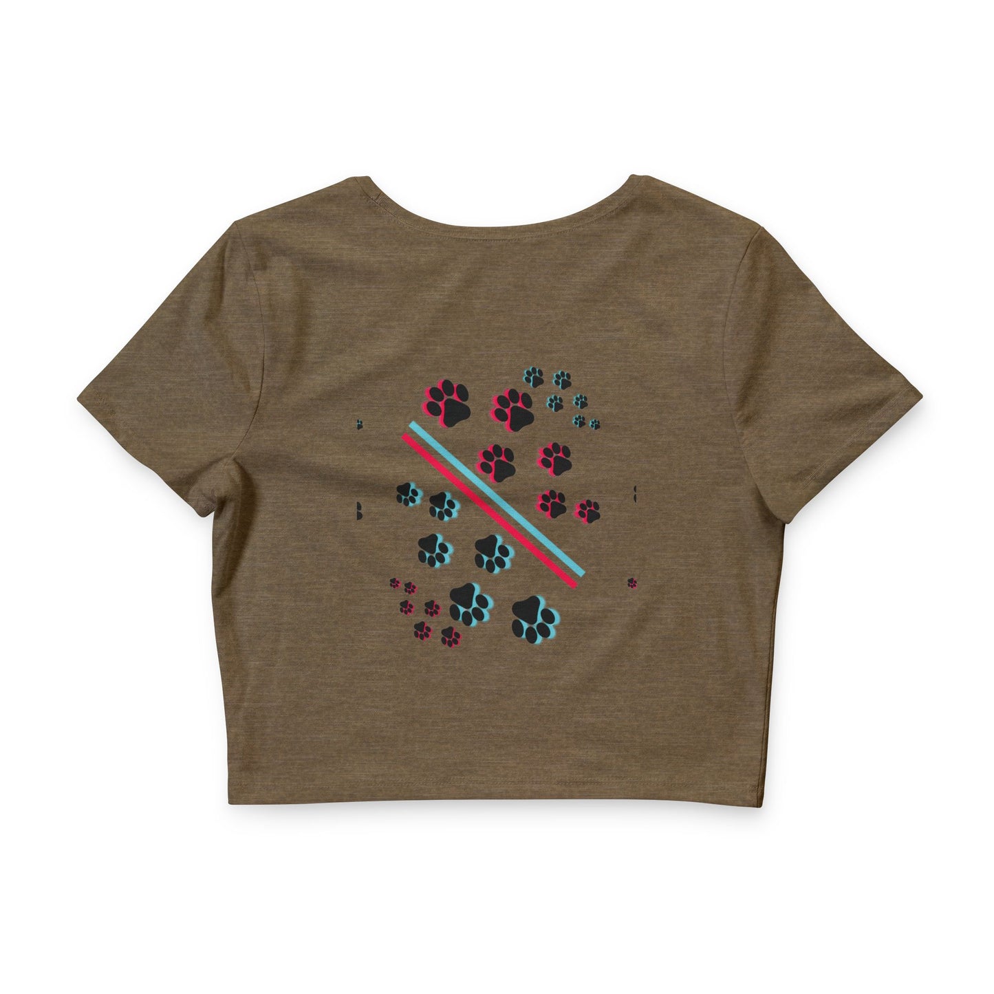 Retro 'HYPUG' Floral Stripe Crop Tee — Women's Vintage-Inspired Graphic Top