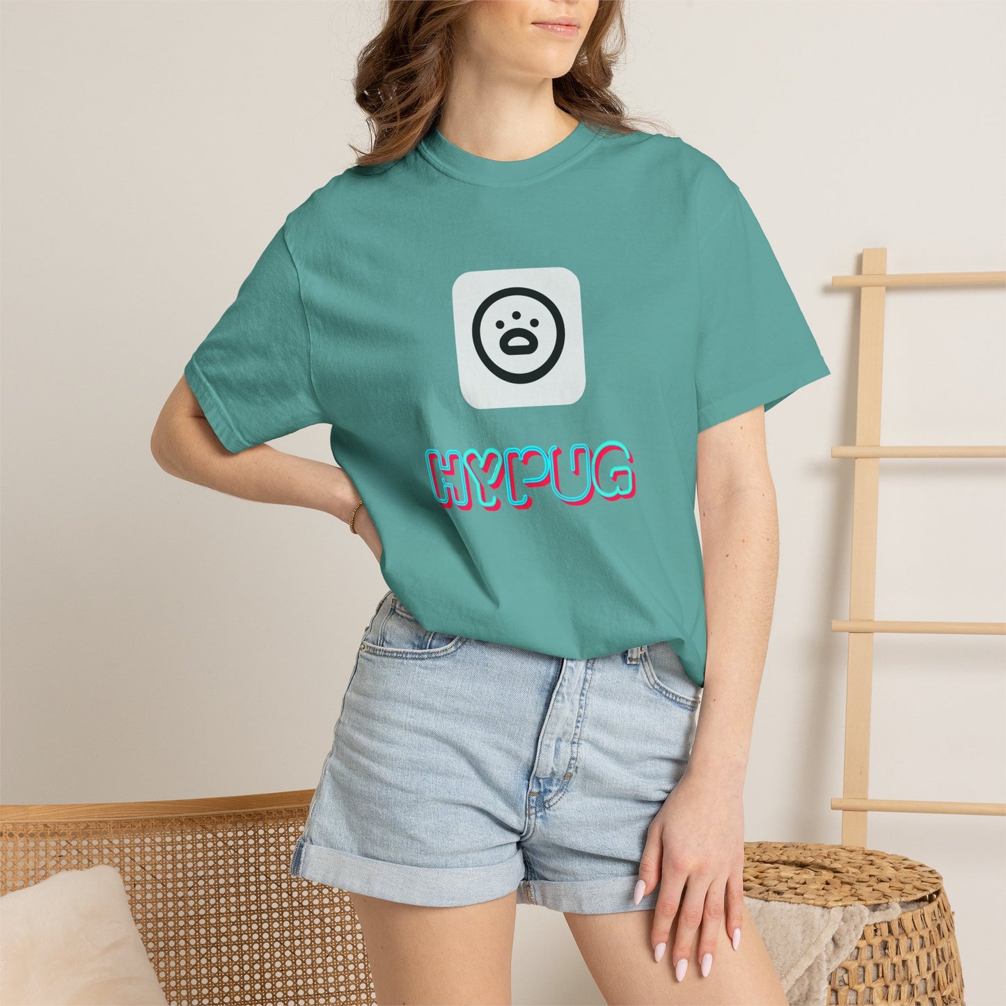 Big Dog Graphic T-Shirt — 'HYPUG' Retro Logo with Illustrated Boxer Dog
