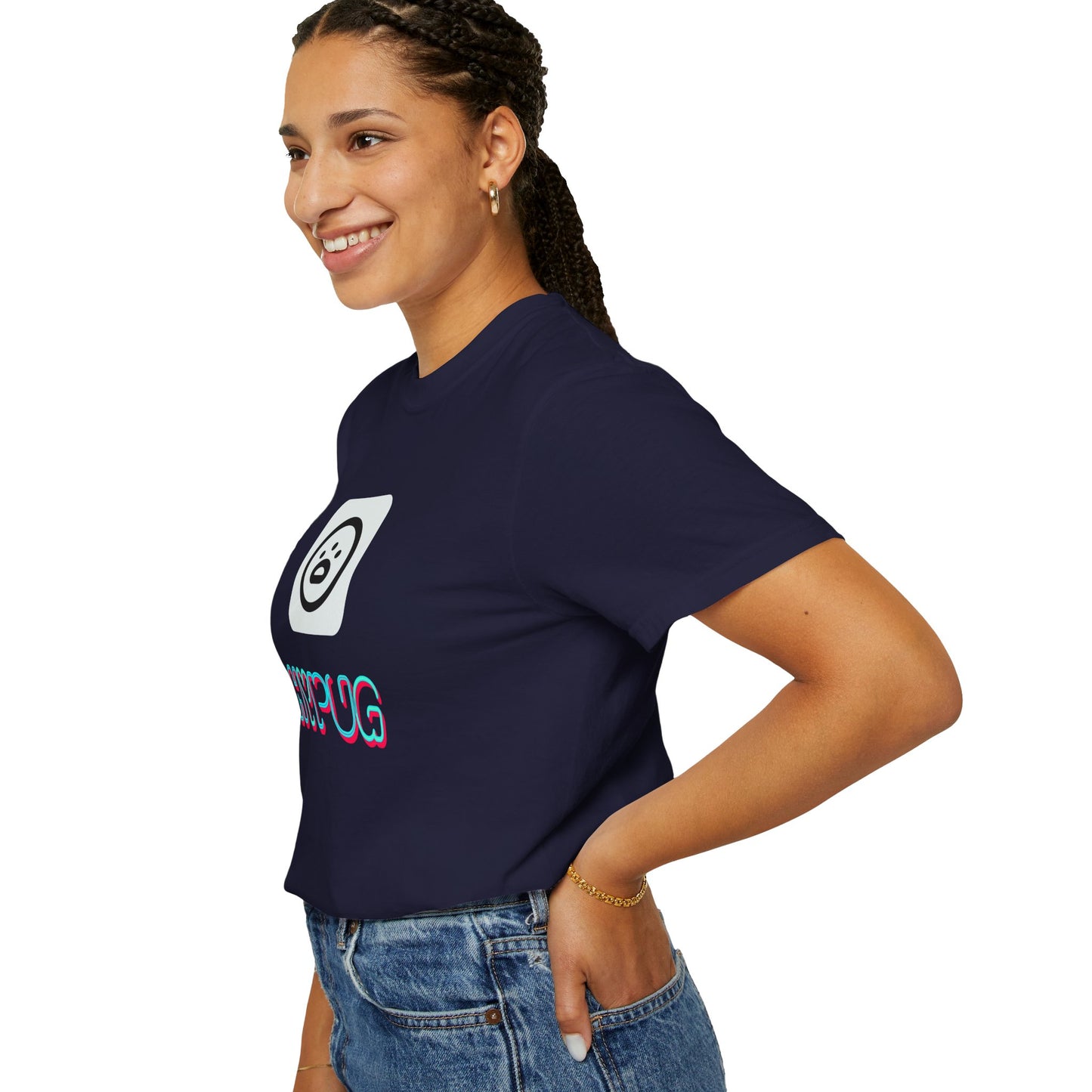 Big Dog Graphic T-Shirt — 'HYPUG' Retro Logo with Illustrated Boxer Dog