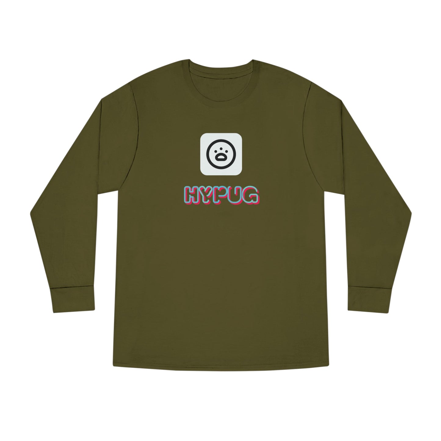 Big Dog Boxer Long Sleeve Tee — 'HYPUG BIG DOG' Graphic Crewneck