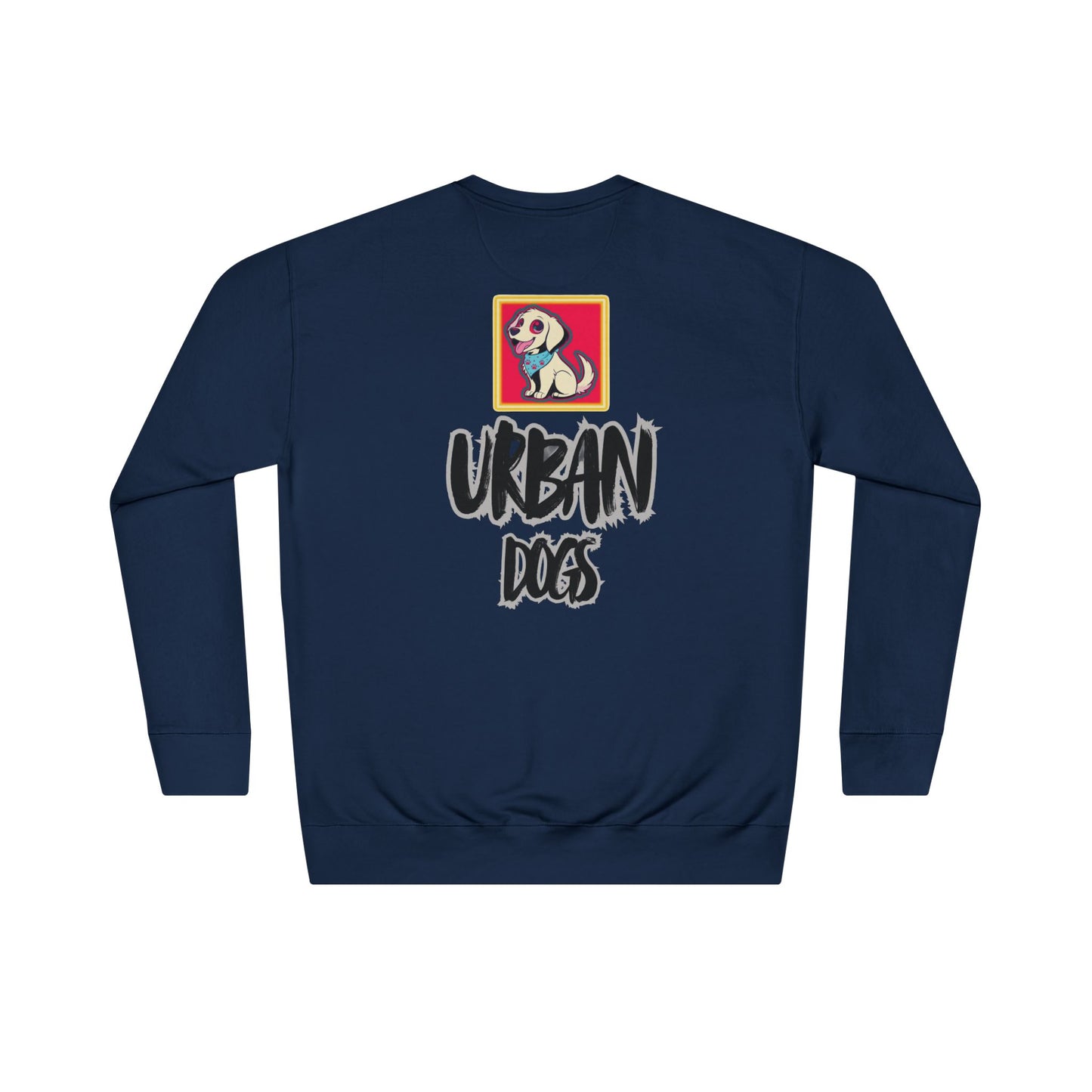 Urban Dogs Crewneck Sweatshirt — "HYPUG" Graphic Pullover for City Dog Lovers