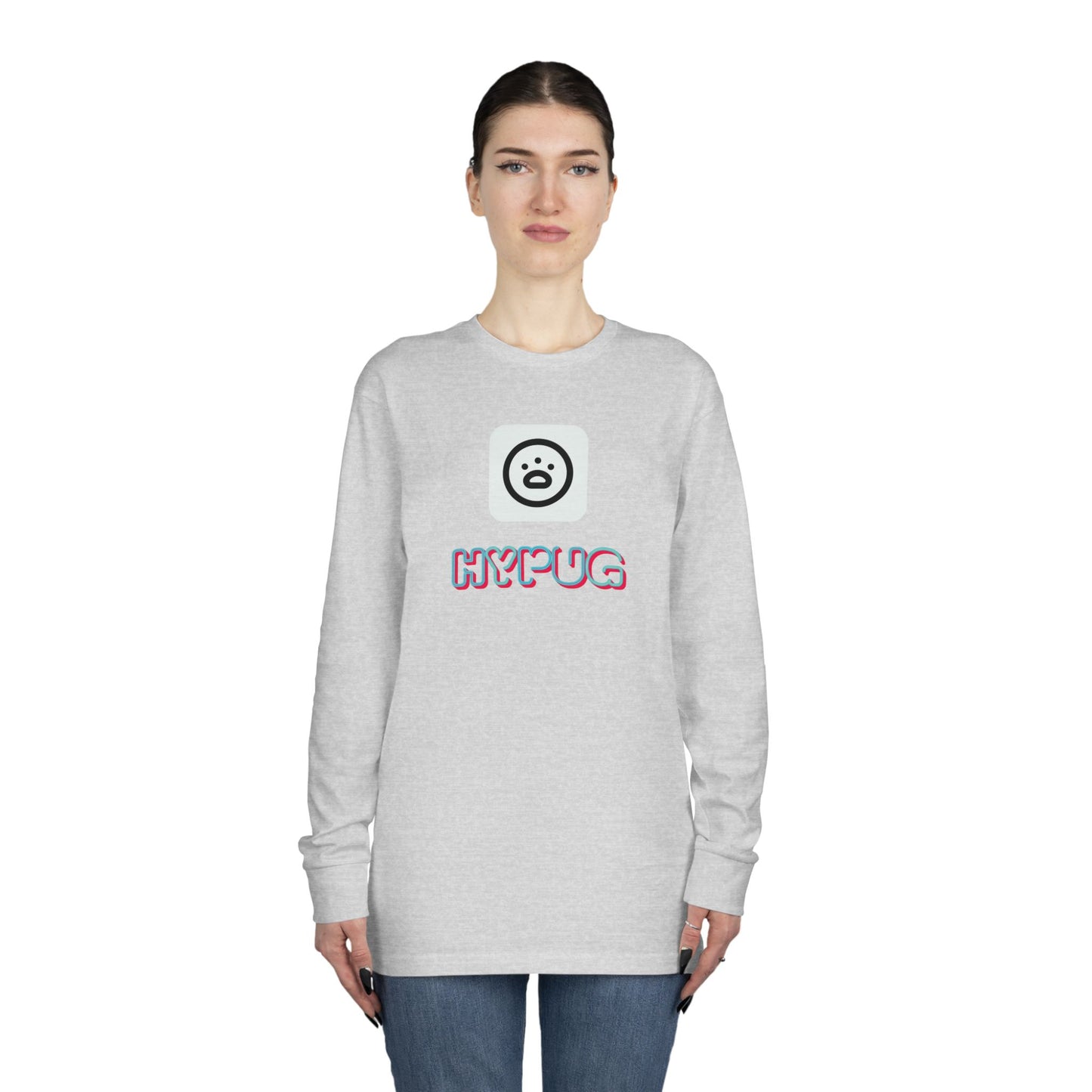 Big Dog Boxer Long Sleeve Tee — 'HYPUG BIG DOG' Graphic Crewneck