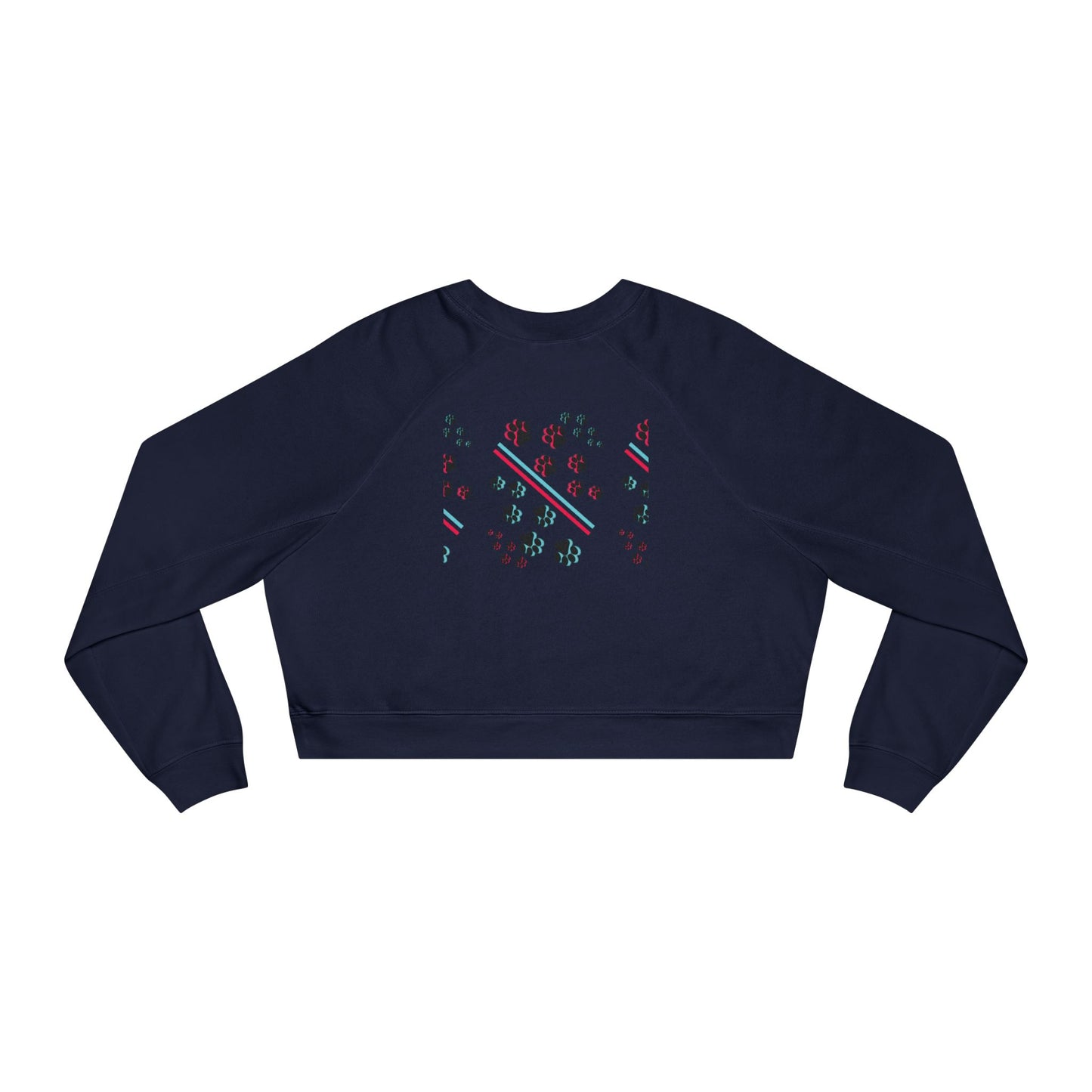 Cropped Pullover - Retro Neon 'HYPUG' Graphic Fleece
