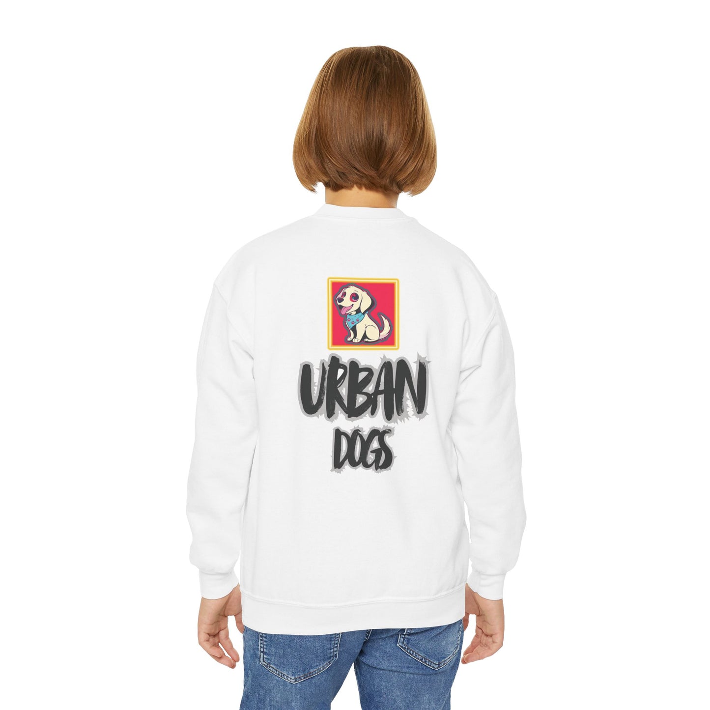 Hypug Youth Crewneck Sweatshirt — Urban Dogs "Hipus" Graphic Pullover