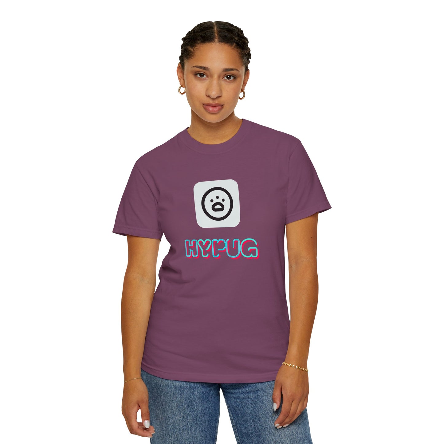 Big Dog Graphic T-Shirt — 'HYPUG' Retro Logo with Illustrated Boxer Dog
