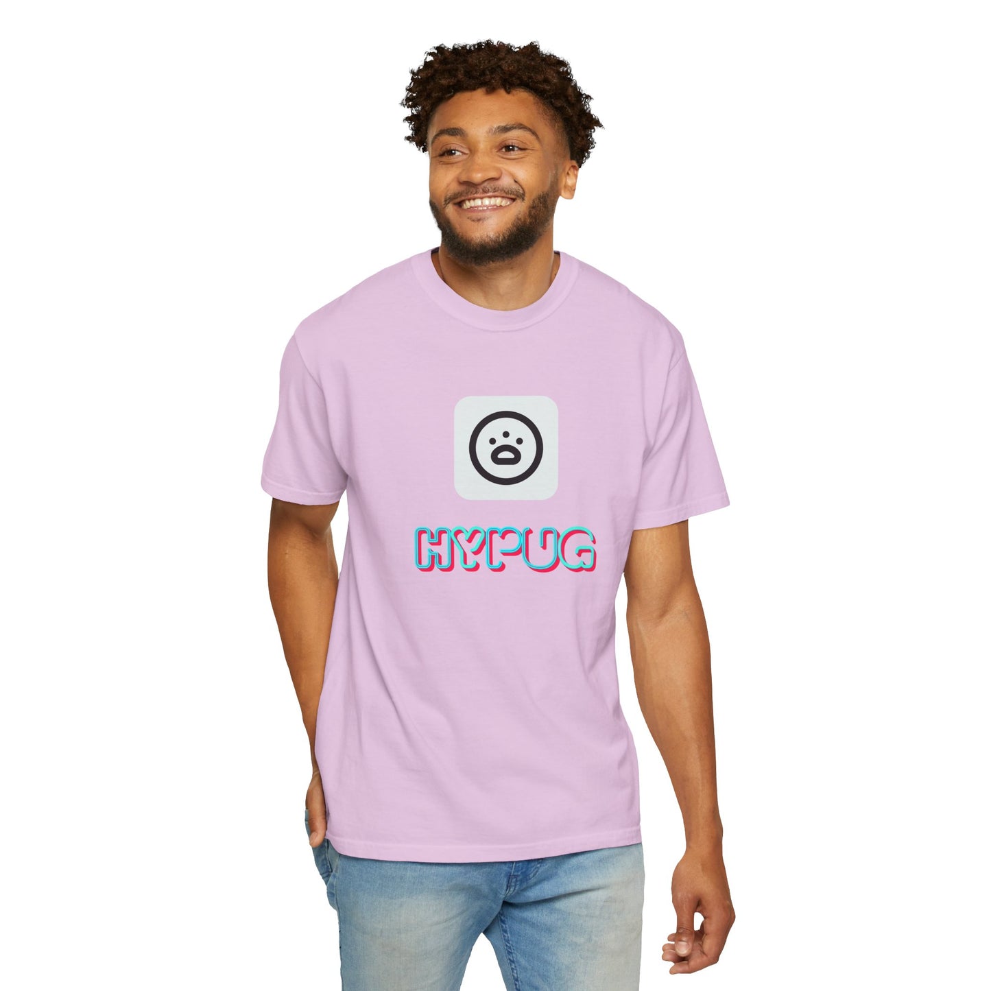 Big Dog Graphic T-Shirt — 'HYPUG' Retro Logo with Illustrated Boxer Dog