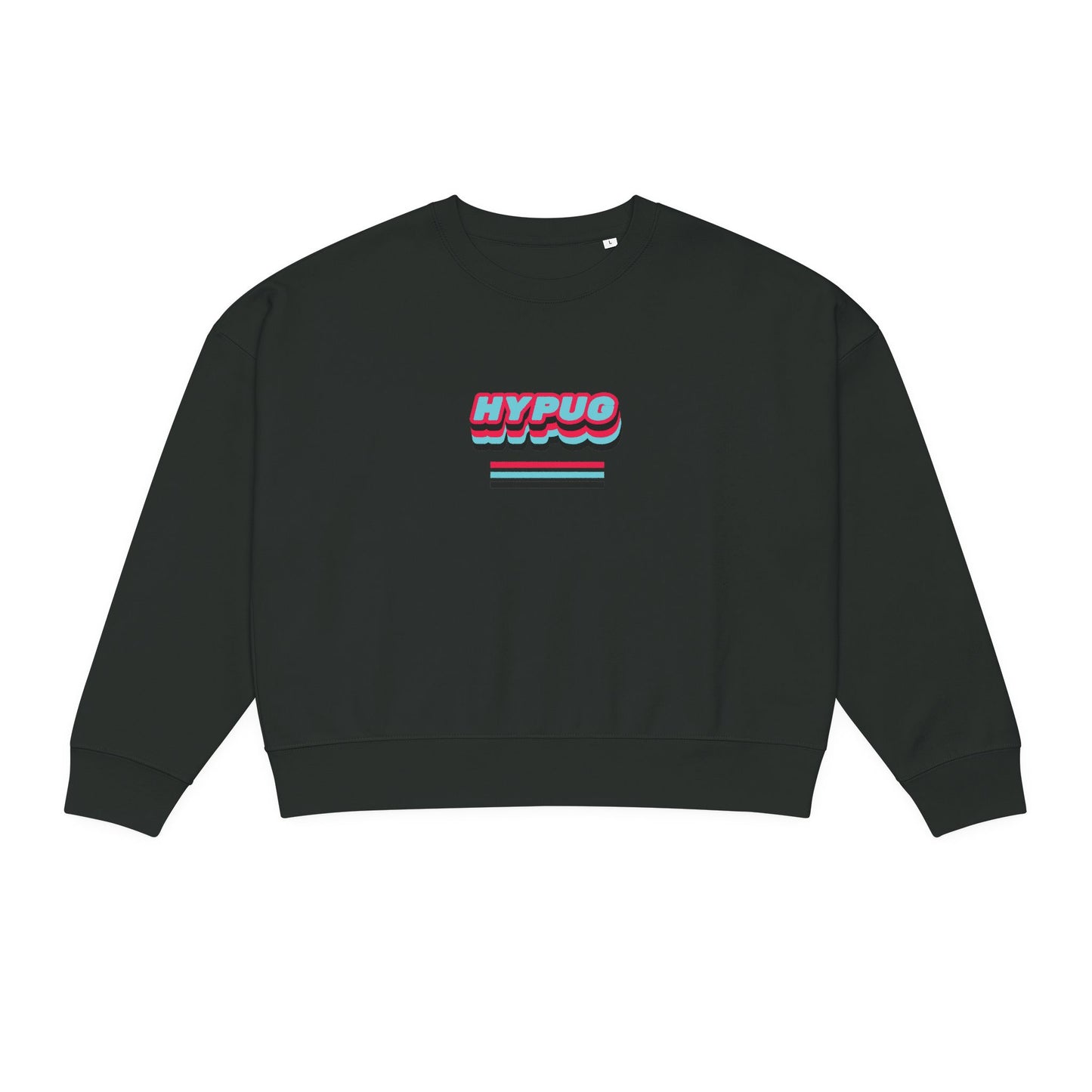 Women's Alma Crewneck Sweatshirt — Retro 'HYPUG' Graphic & Floral Paw Print Design
