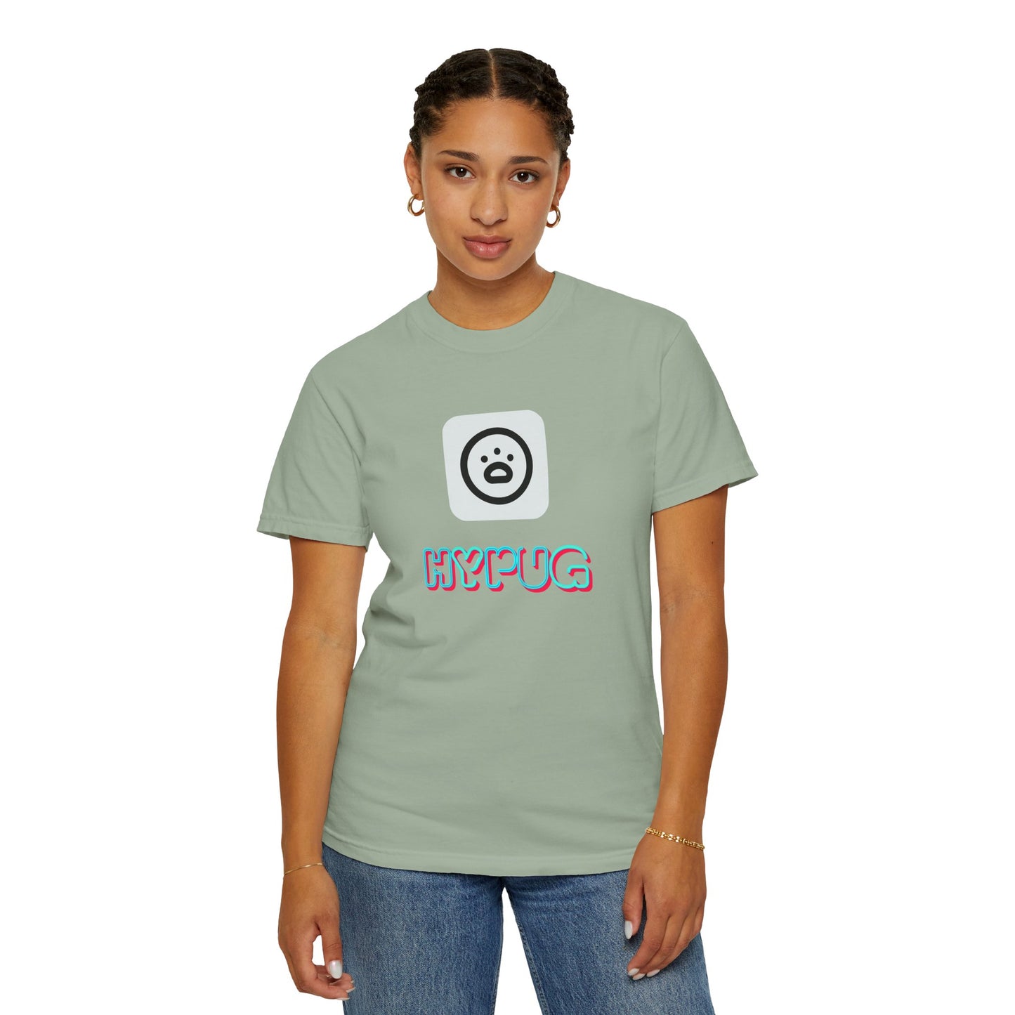 Big Dog Graphic T-Shirt — 'HYPUG' Retro Logo with Illustrated Boxer Dog