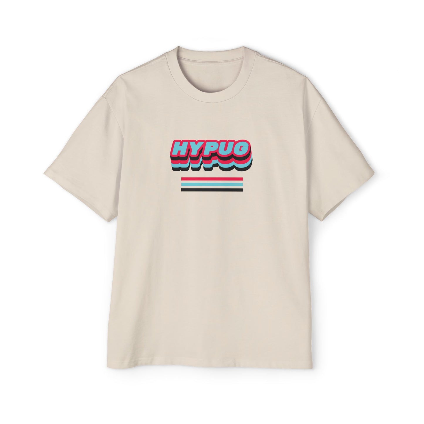 HYPUG Retro Logo Tee — Paw Print Graphic Oversized T-Shirt
