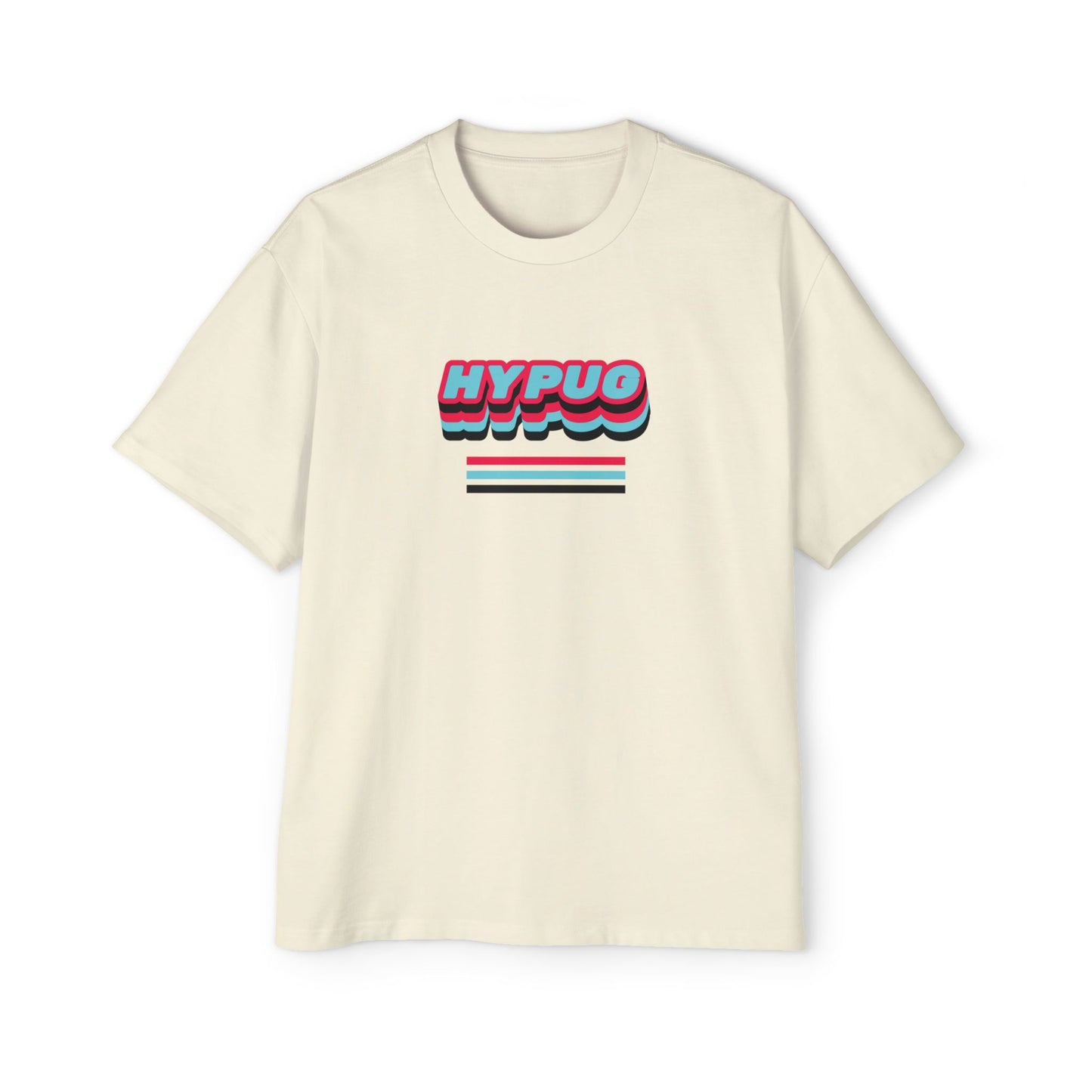 HYPUG Retro Logo Tee — Paw Print Graphic Oversized T-Shirt