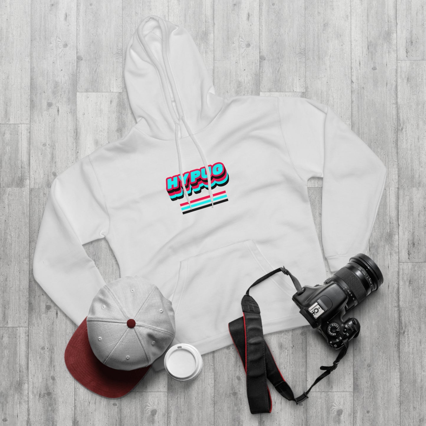 Hypug Pawprint Hypo Logo Hoodie — Retro 3D Pet Lover Pullover