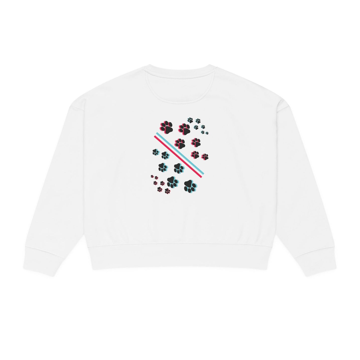 Women's Alma Crewneck Sweatshirt — Retro 'HYPUG' Graphic & Floral Paw Print Design
