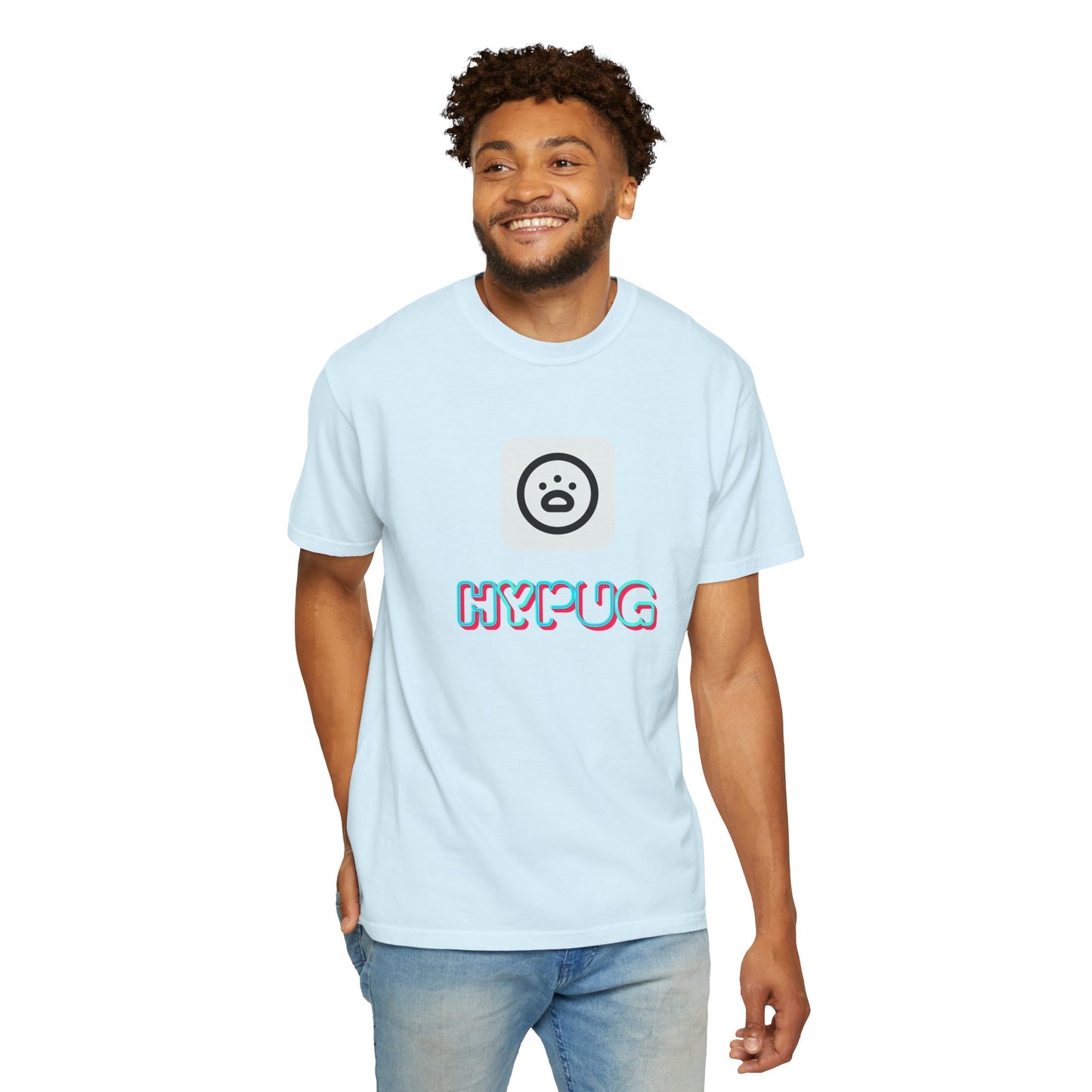 Big Dog Graphic T-Shirt — 'HYPUG' Retro Logo with Illustrated Boxer Dog