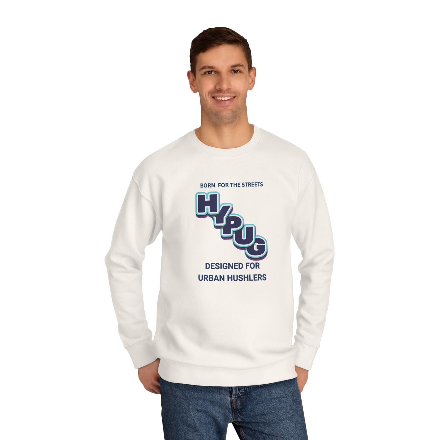 Urban Dogs Crewneck Sweatshirt — "HYPUG" Graphic Pullover for City Dog Lovers