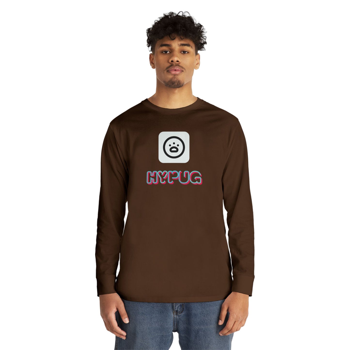 Big Dog Boxer Long Sleeve Tee — 'HYPUG BIG DOG' Graphic Crewneck