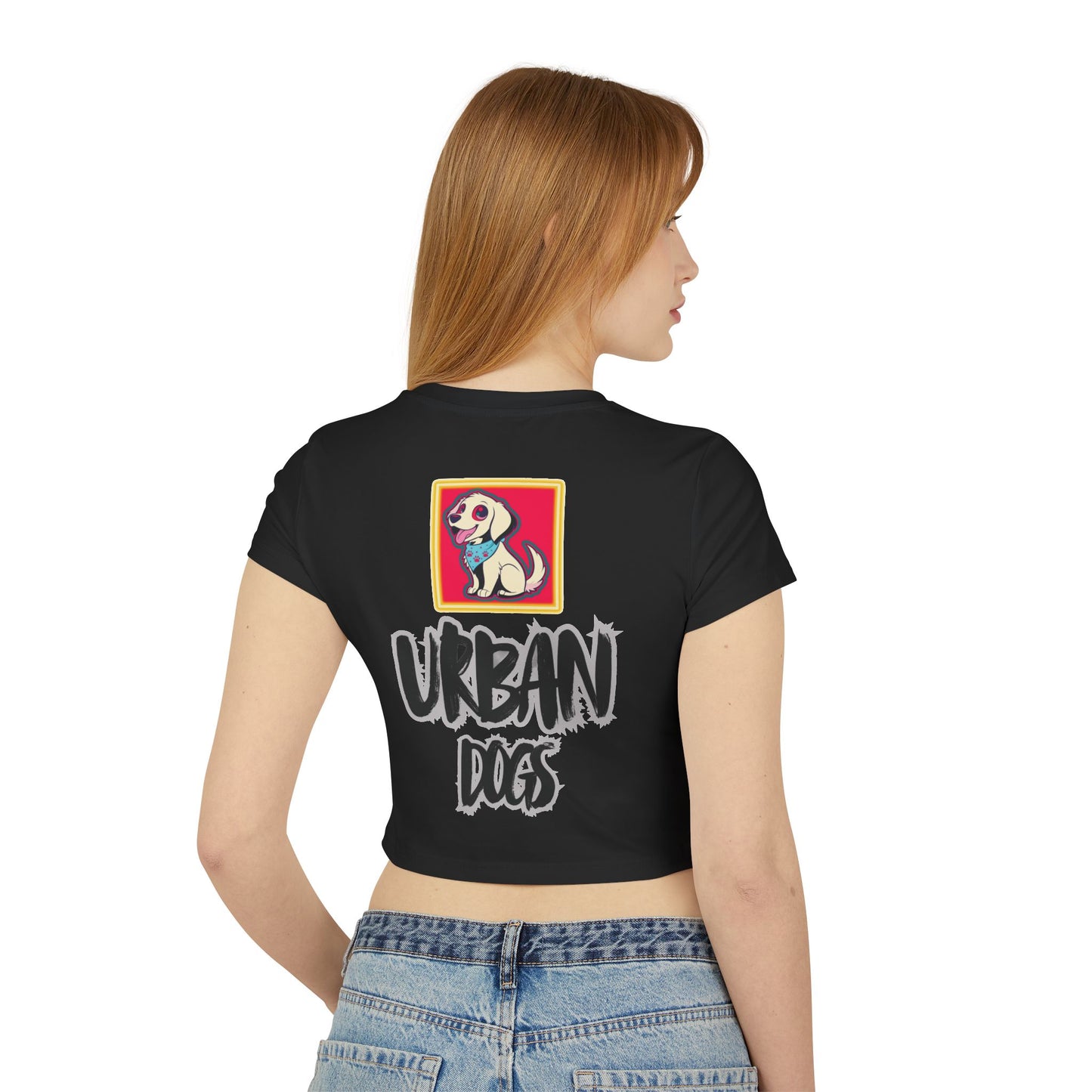 Urban Dogs Graphic Baby Tee — "Hypug" Streetwear Crop Top for Urban Hustlers