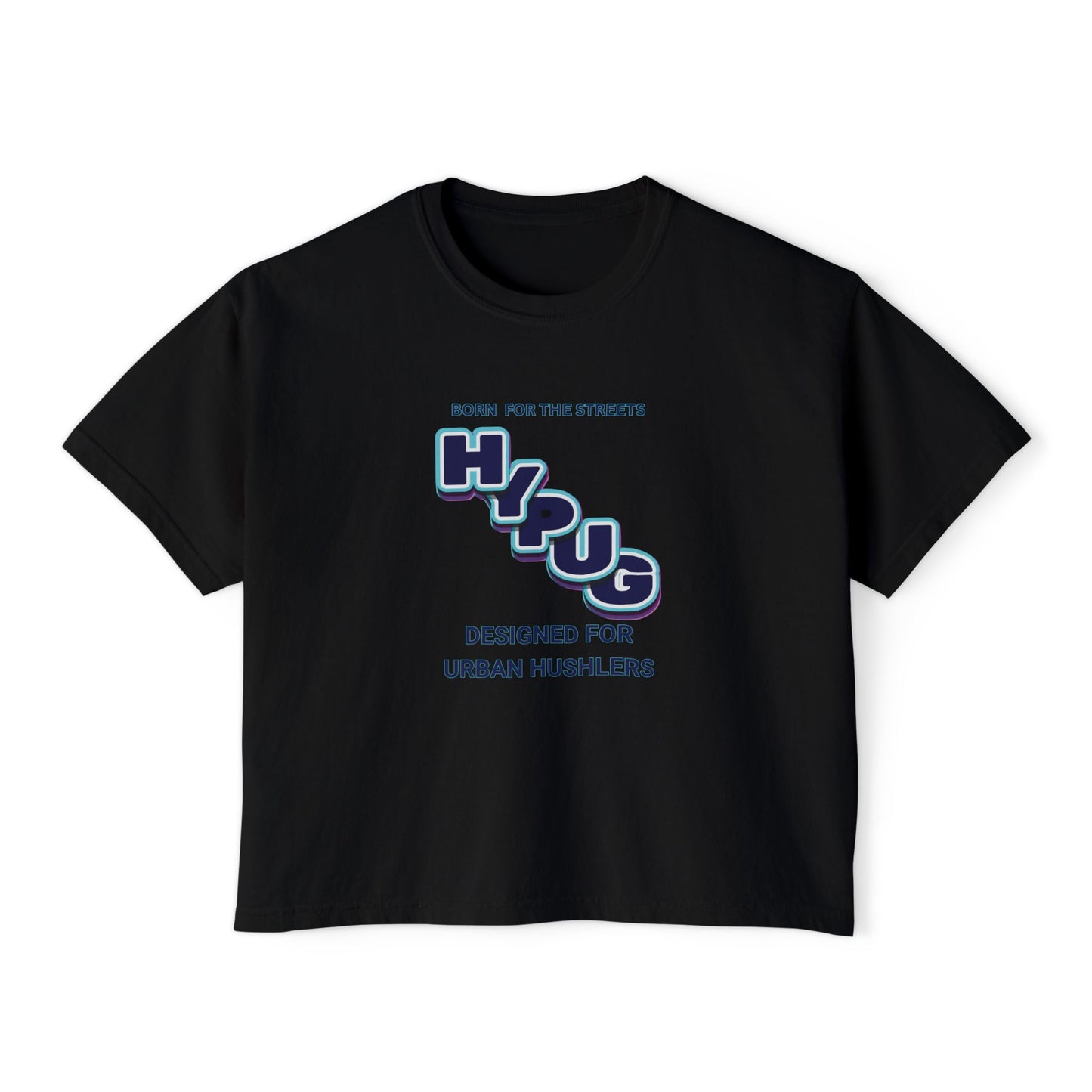 Urban Dogs Women's Boxy Tee — "Hustle" Graphic Streetwear