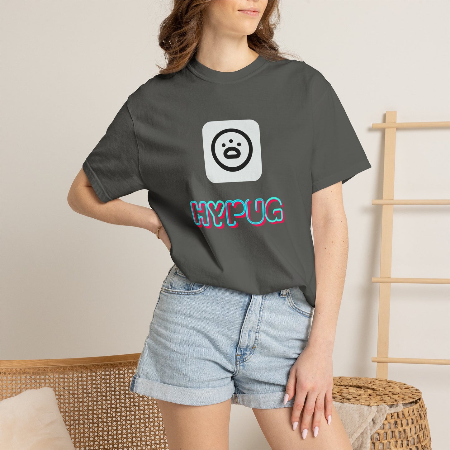 Big Dog Graphic T-Shirt — 'HYPUG' Retro Logo with Illustrated Boxer Dog
