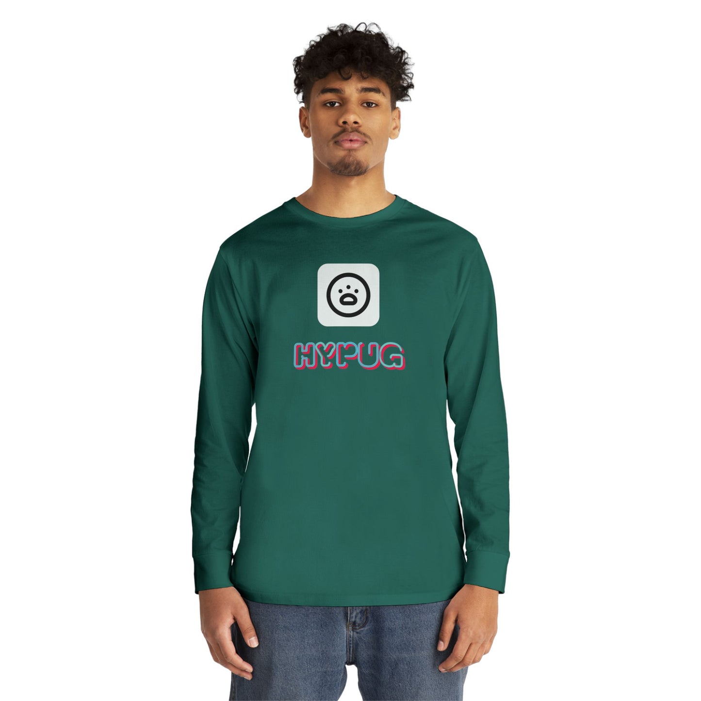 Big Dog Boxer Long Sleeve Tee — 'HYPUG BIG DOG' Graphic Crewneck