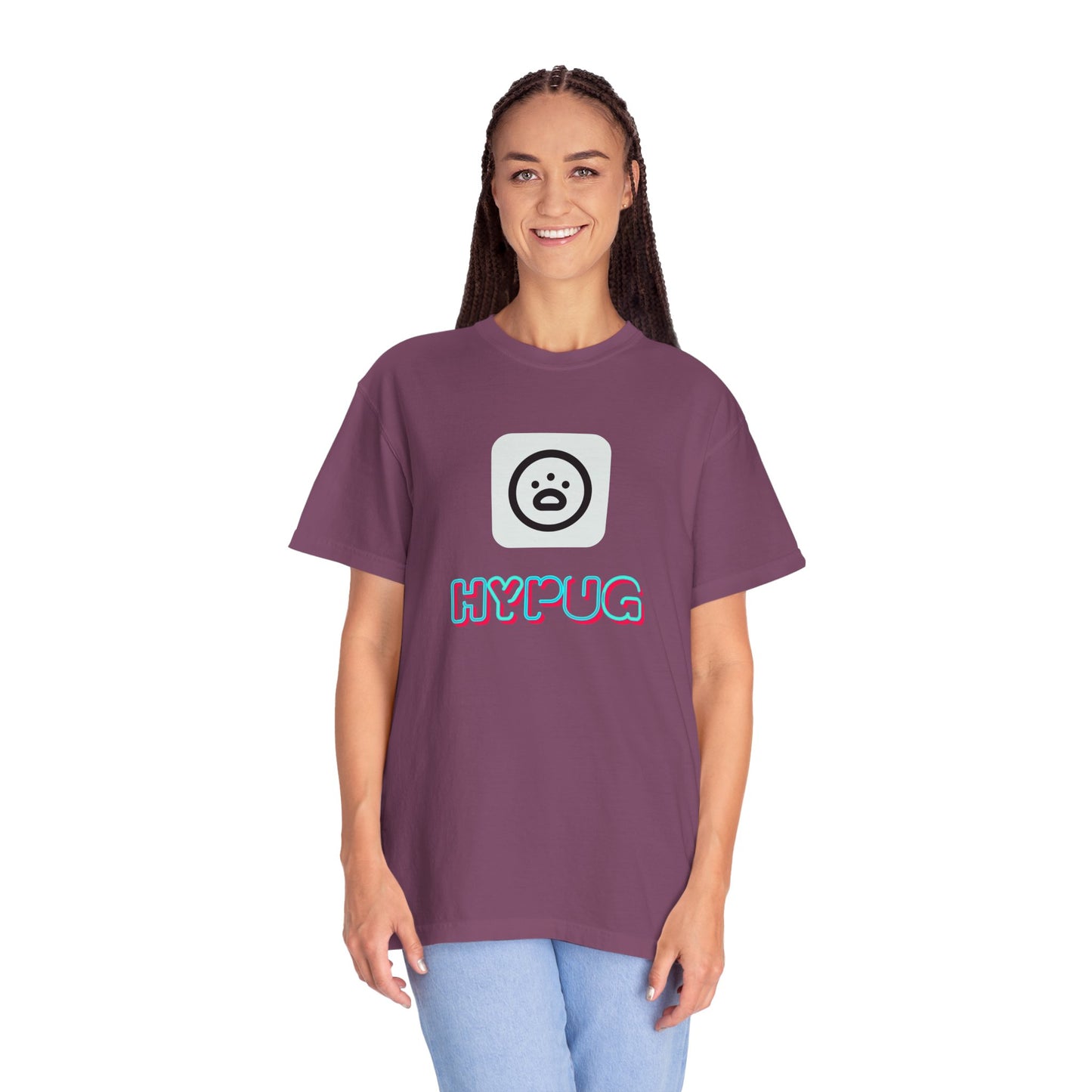 Big Dog Graphic T-Shirt — 'HYPUG' Retro Logo with Illustrated Boxer Dog