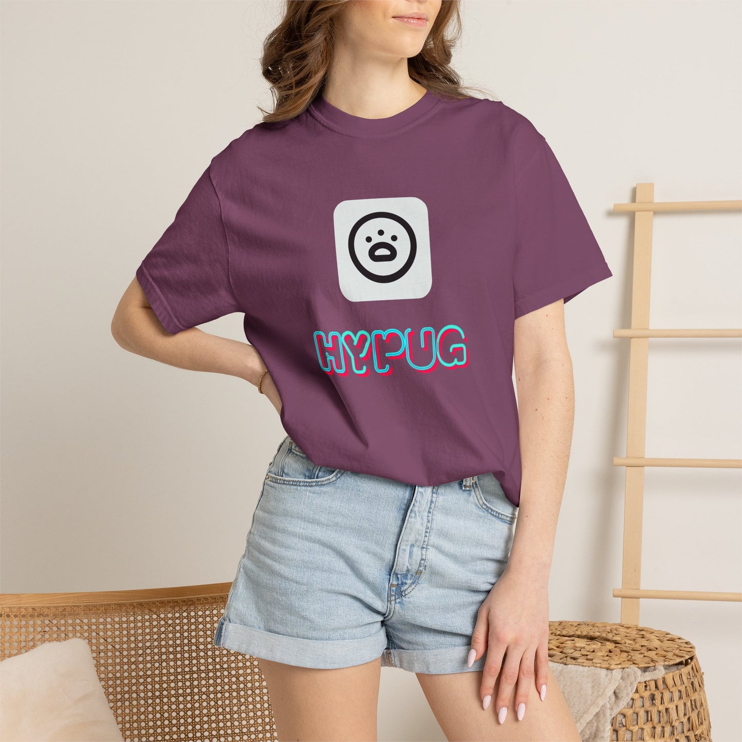 Big Dog Graphic T-Shirt — 'HYPUG' Retro Logo with Illustrated Boxer Dog