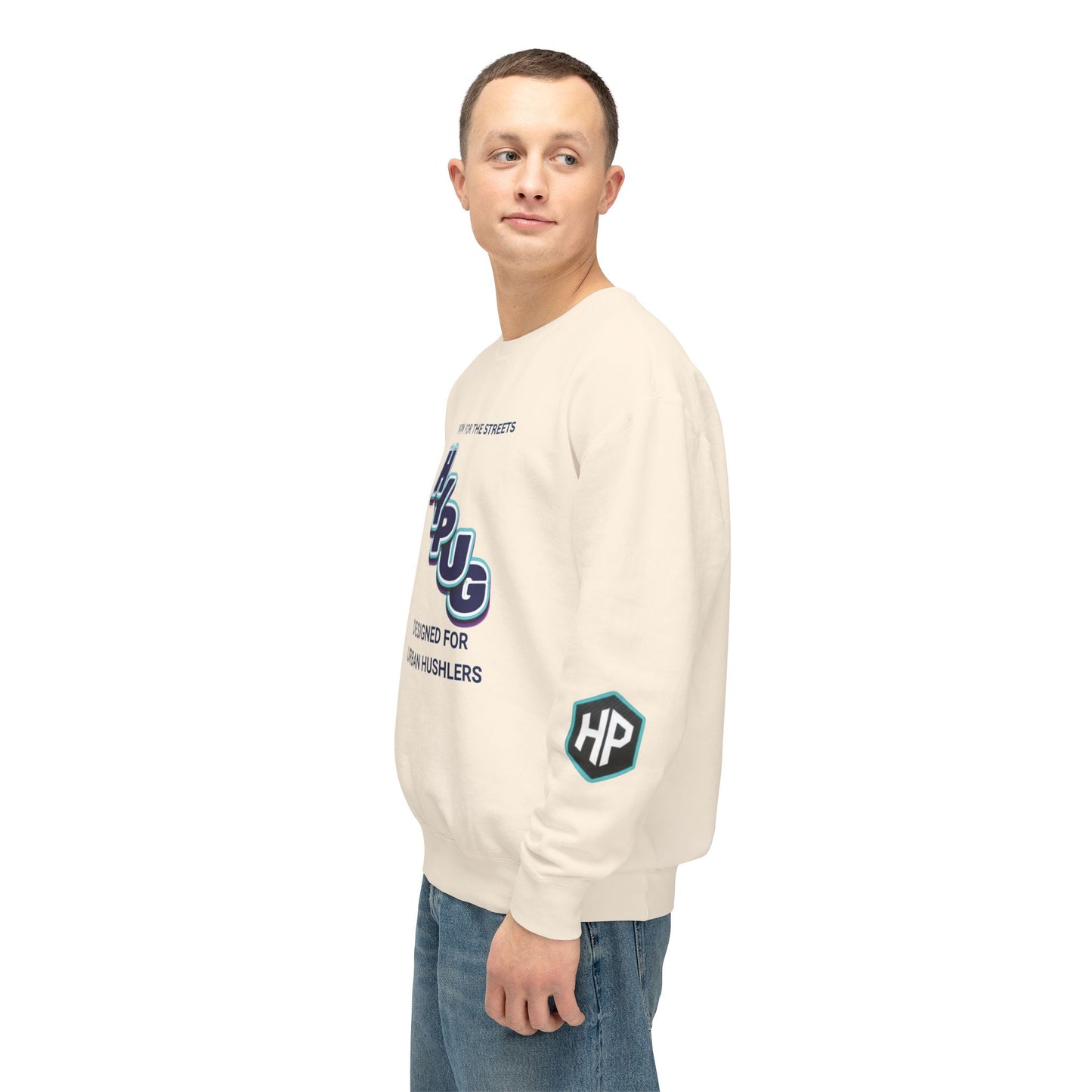 Crewneck Sweatshirt — “HYPUG: Born for the Streets / Designed for Urban Hushlers”
