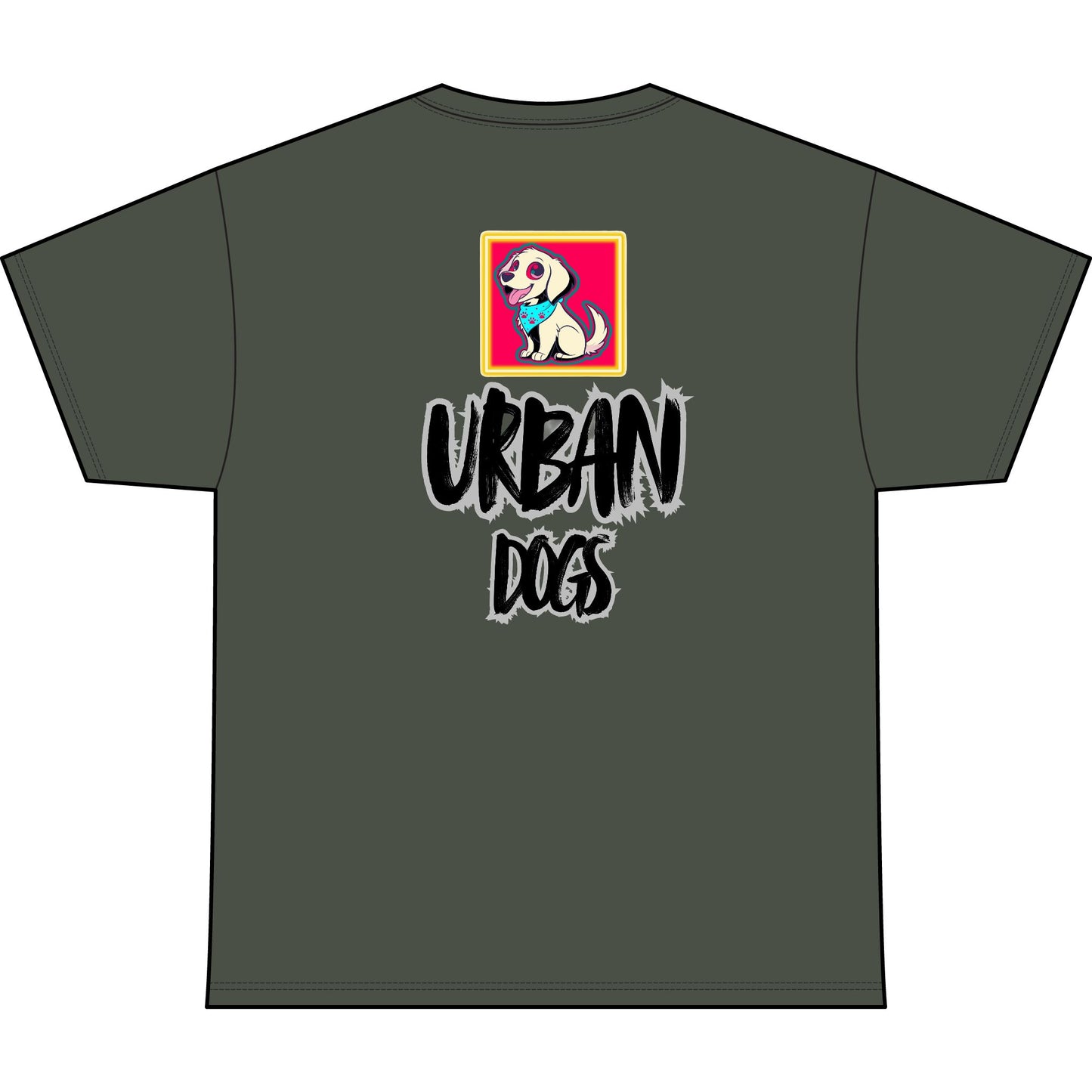 Urban Dogs Graphic Tee — "Hustle" Streetwear T-Shirt with Retro Dog Art