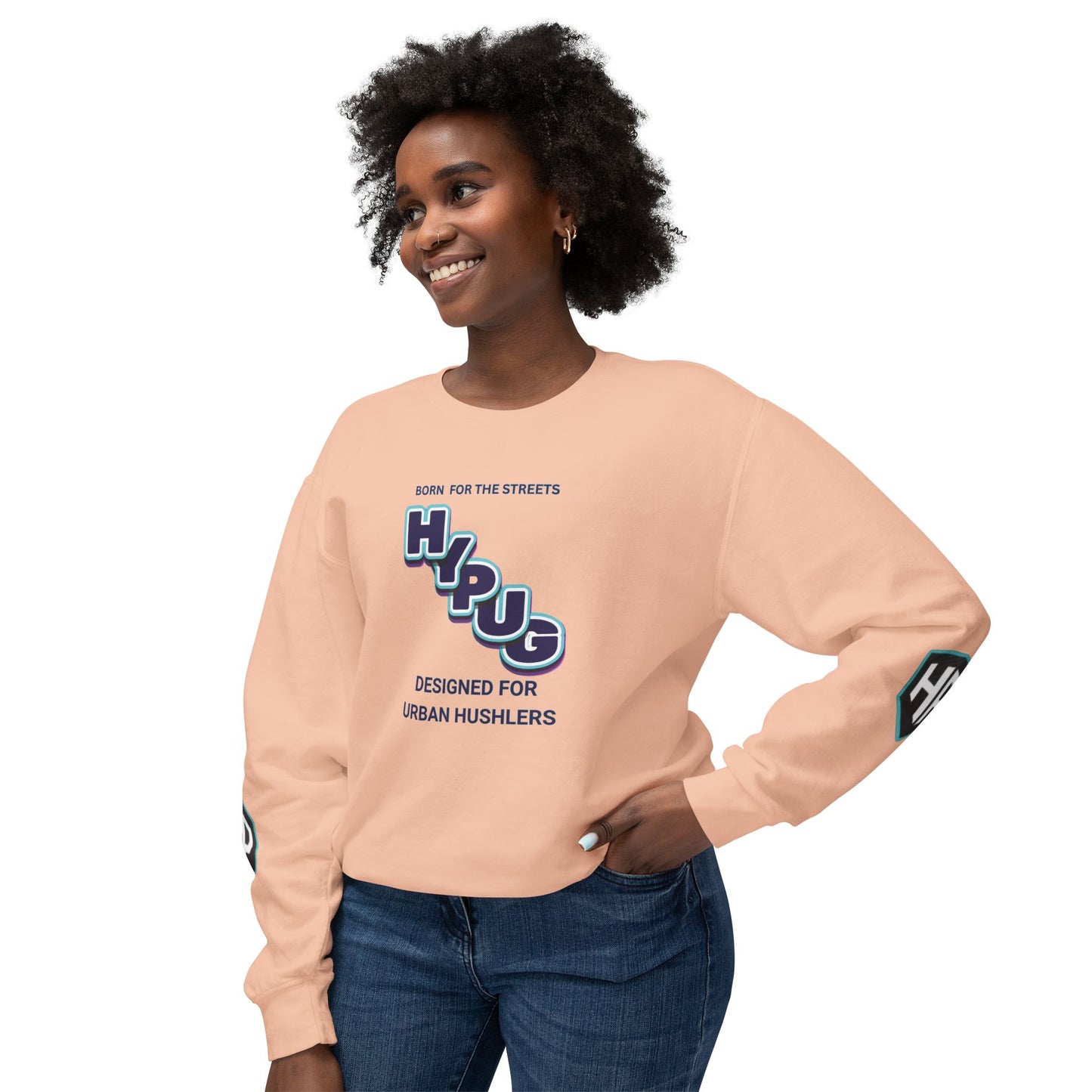 Crewneck Sweatshirt — “HYPUG: Born for the Streets / Designed for Urban Hushlers”