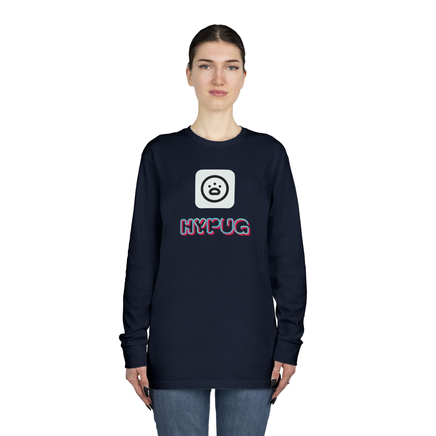 Big Dog Boxer Long Sleeve Tee — 'HYPUG BIG DOG' Graphic Crewneck