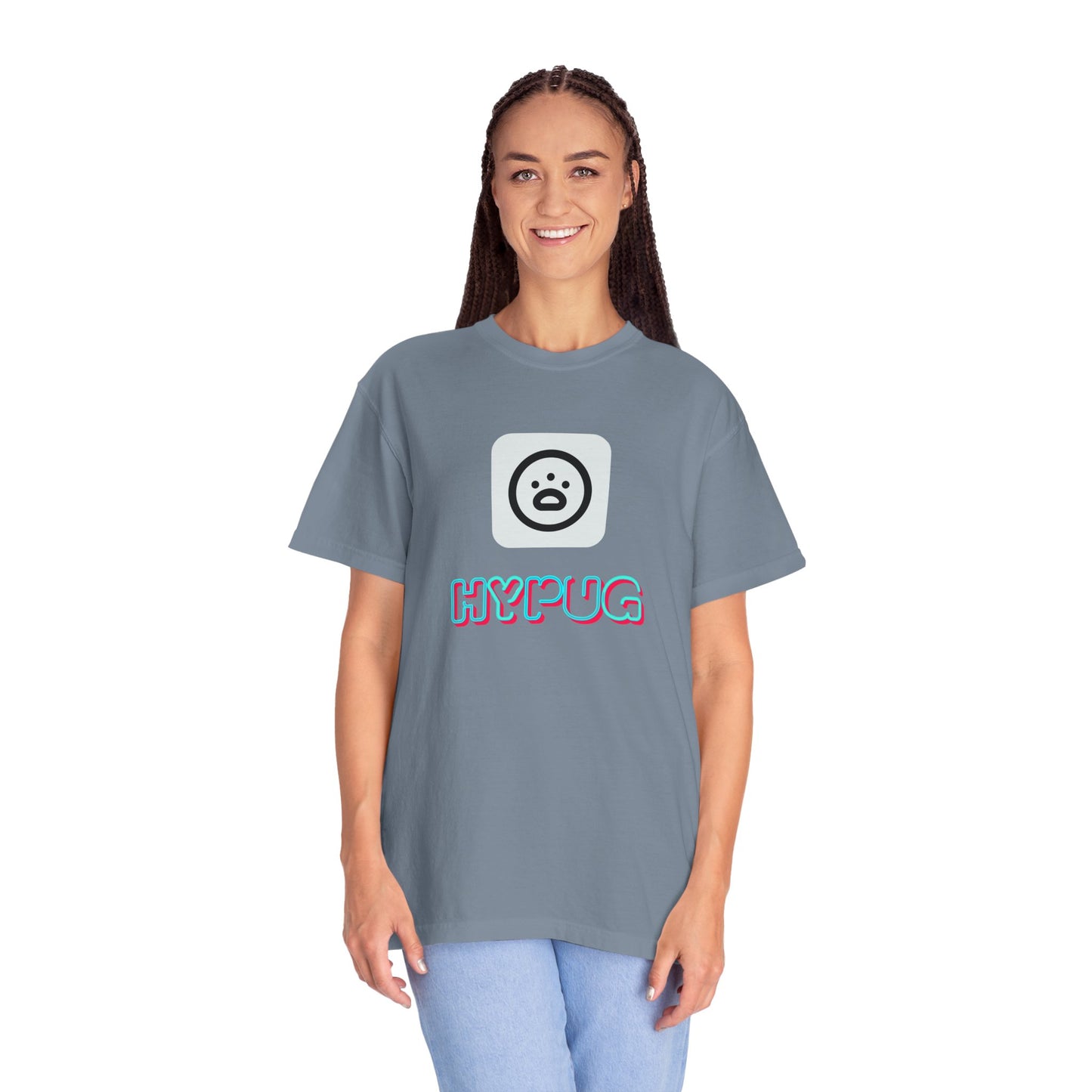 Big Dog Graphic T-Shirt — 'HYPUG' Retro Logo with Illustrated Boxer Dog