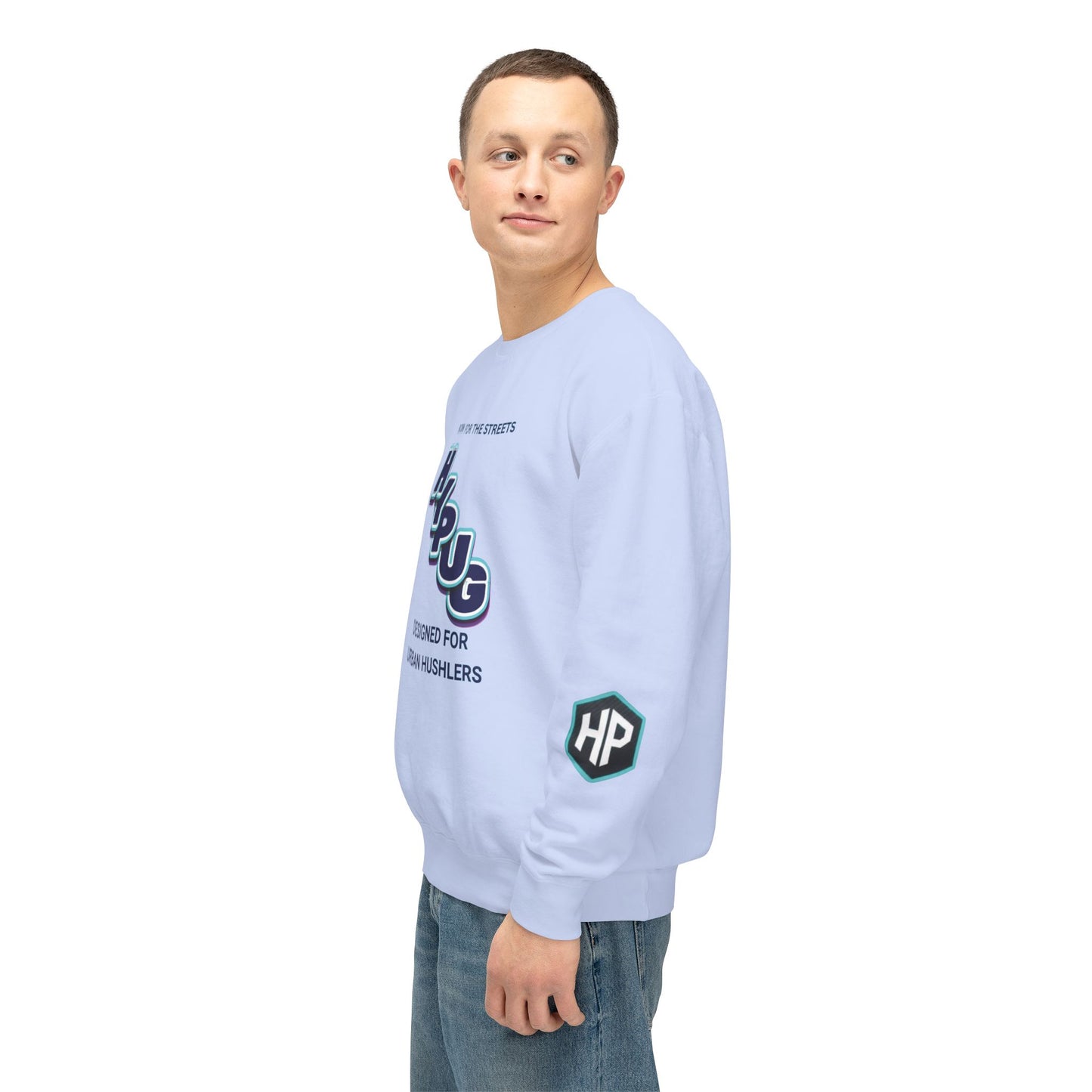 Crewneck Sweatshirt — “HYPUG: Born for the Streets / Designed for Urban Hushlers”