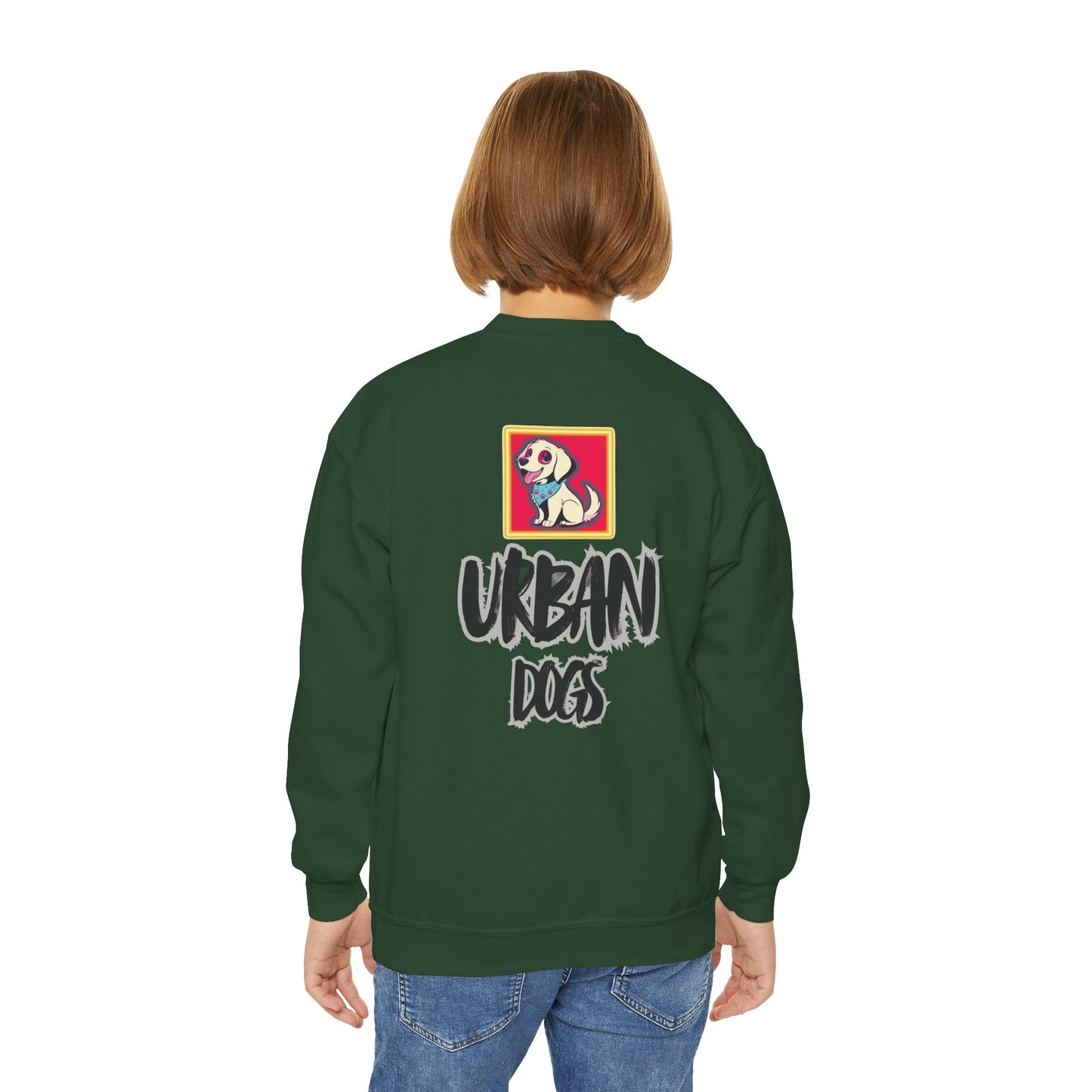 Hypug Youth Crewneck Sweatshirt — Urban Dogs "Hipus" Graphic Pullover