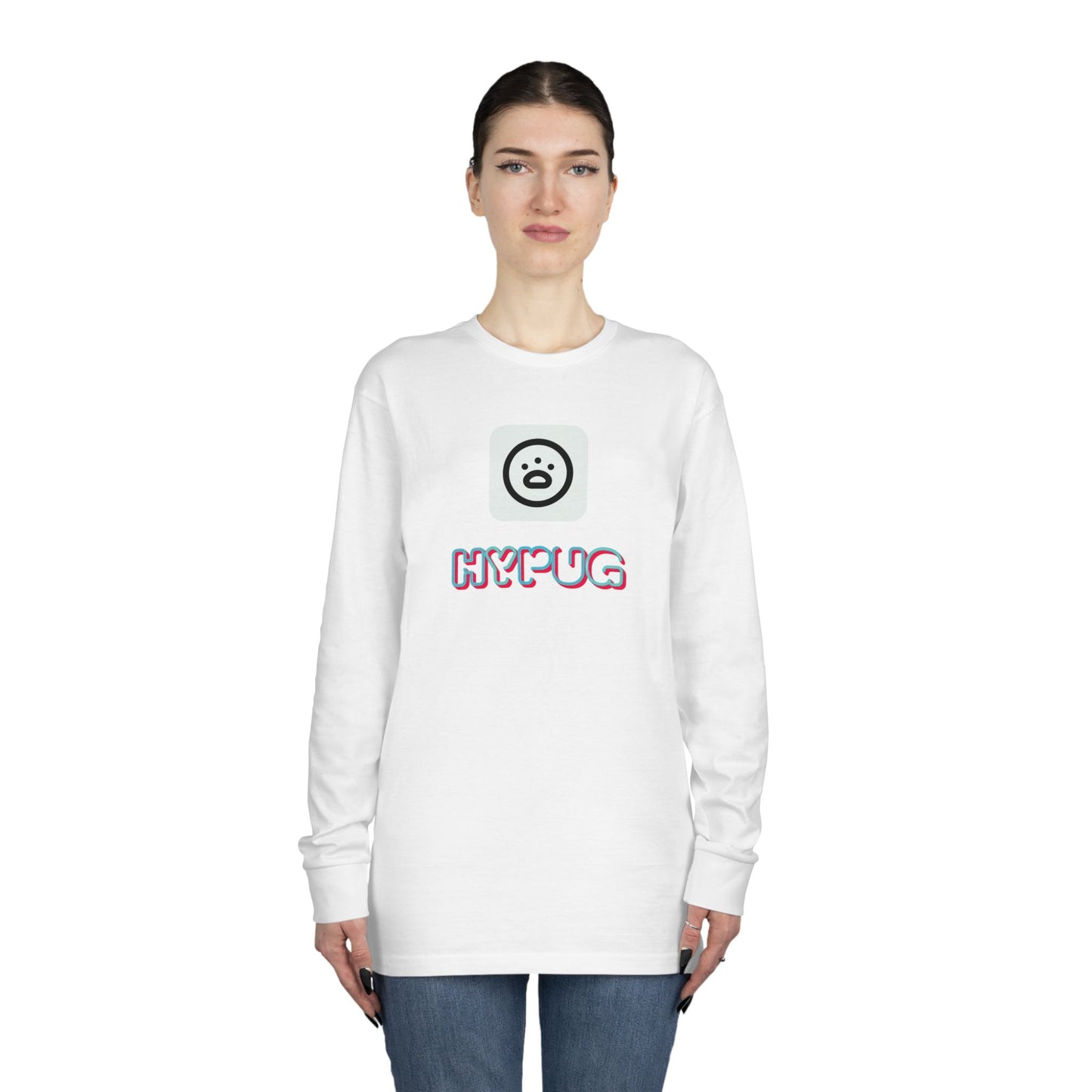 Big Dog Boxer Long Sleeve Tee — 'HYPUG BIG DOG' Graphic Crewneck