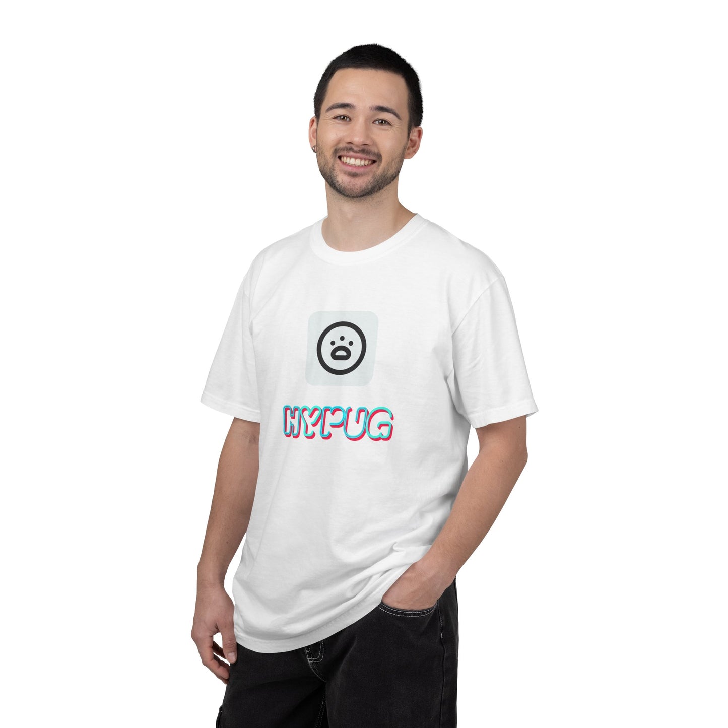 Big Dog Graphic T-Shirt — 'HYPUG' Retro Logo with Illustrated Boxer Dog