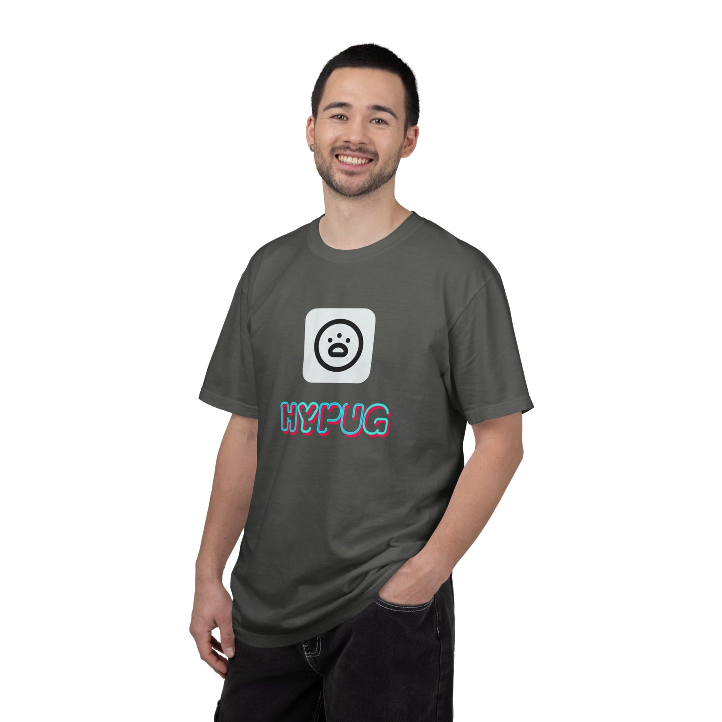 Big Dog Graphic T-Shirt — 'HYPUG' Retro Logo with Illustrated Boxer Dog