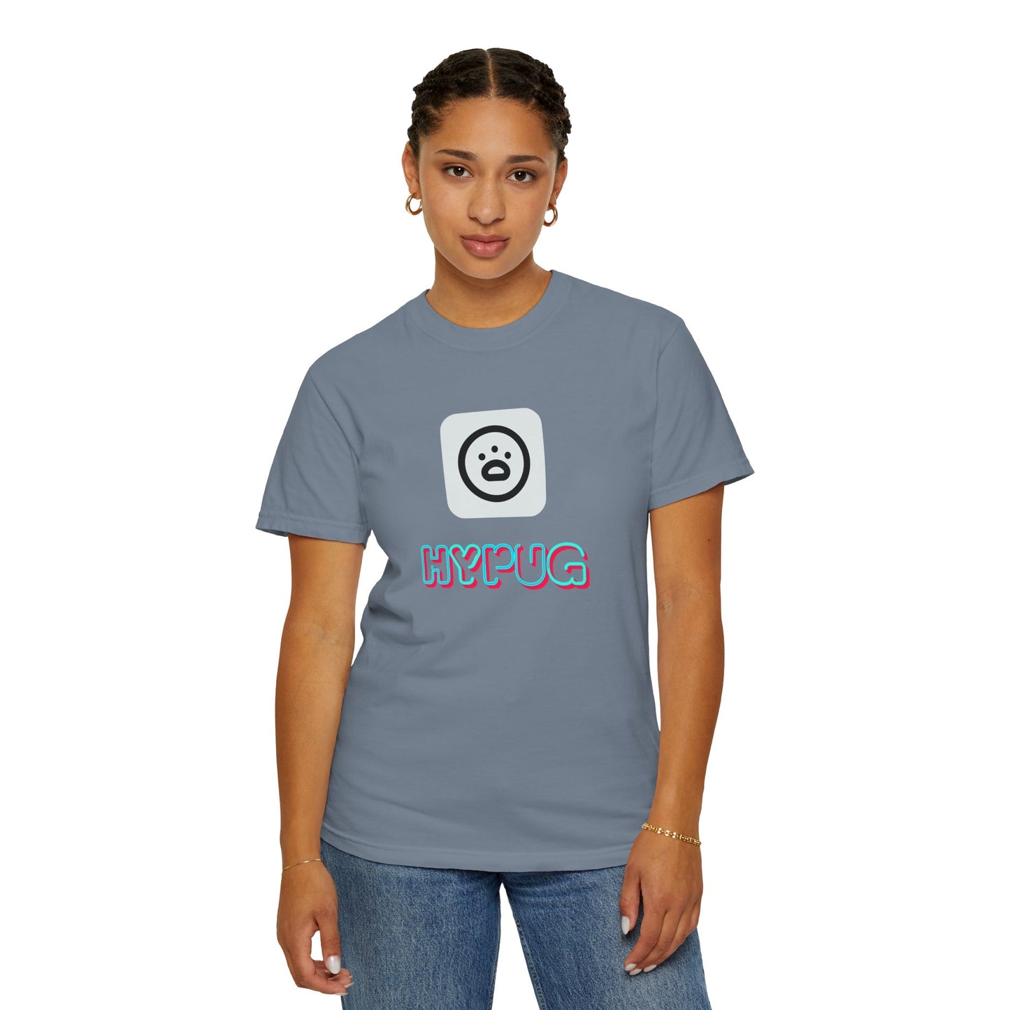 Big Dog Graphic T-Shirt — 'HYPUG' Retro Logo with Illustrated Boxer Dog