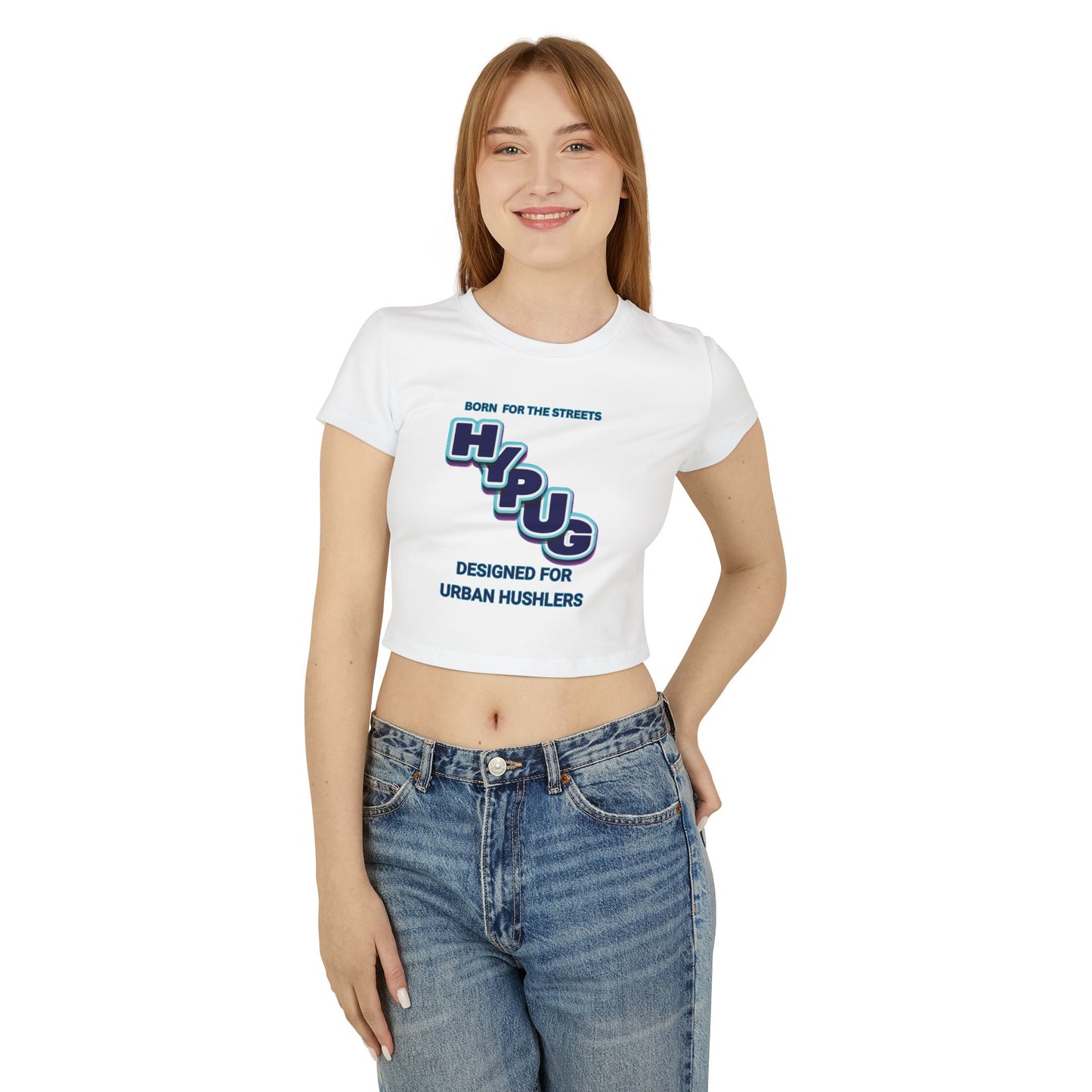 Urban Dogs Graphic Baby Tee — "Hypug" Streetwear Crop Top for Urban Hustlers