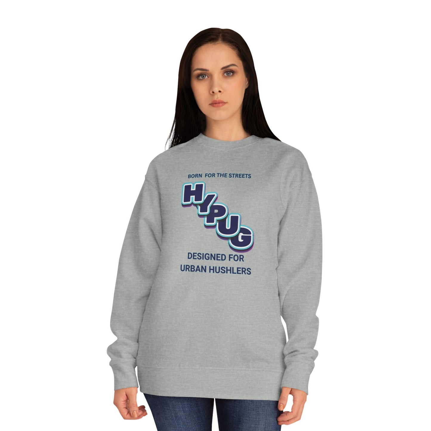 Urban Dogs Crewneck Sweatshirt — "HYPUG" Graphic Pullover for City Dog Lovers