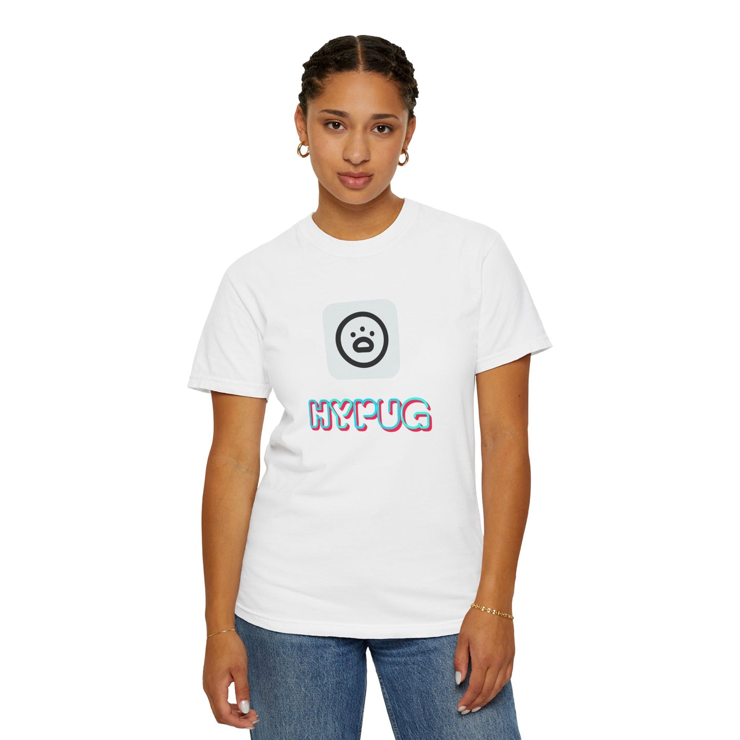 Big Dog Graphic T-Shirt — 'HYPUG' Retro Logo with Illustrated Boxer Dog